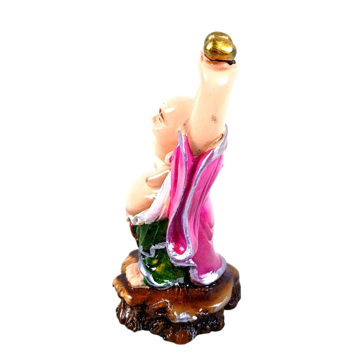  Laughing Buddha Statue | Monk Showpiece with Money Bag for Wealth | Good Luck, Victory, Success and Prosperity - For Home, Table & Office Decor & Gift - 5 Inch - Apkamart