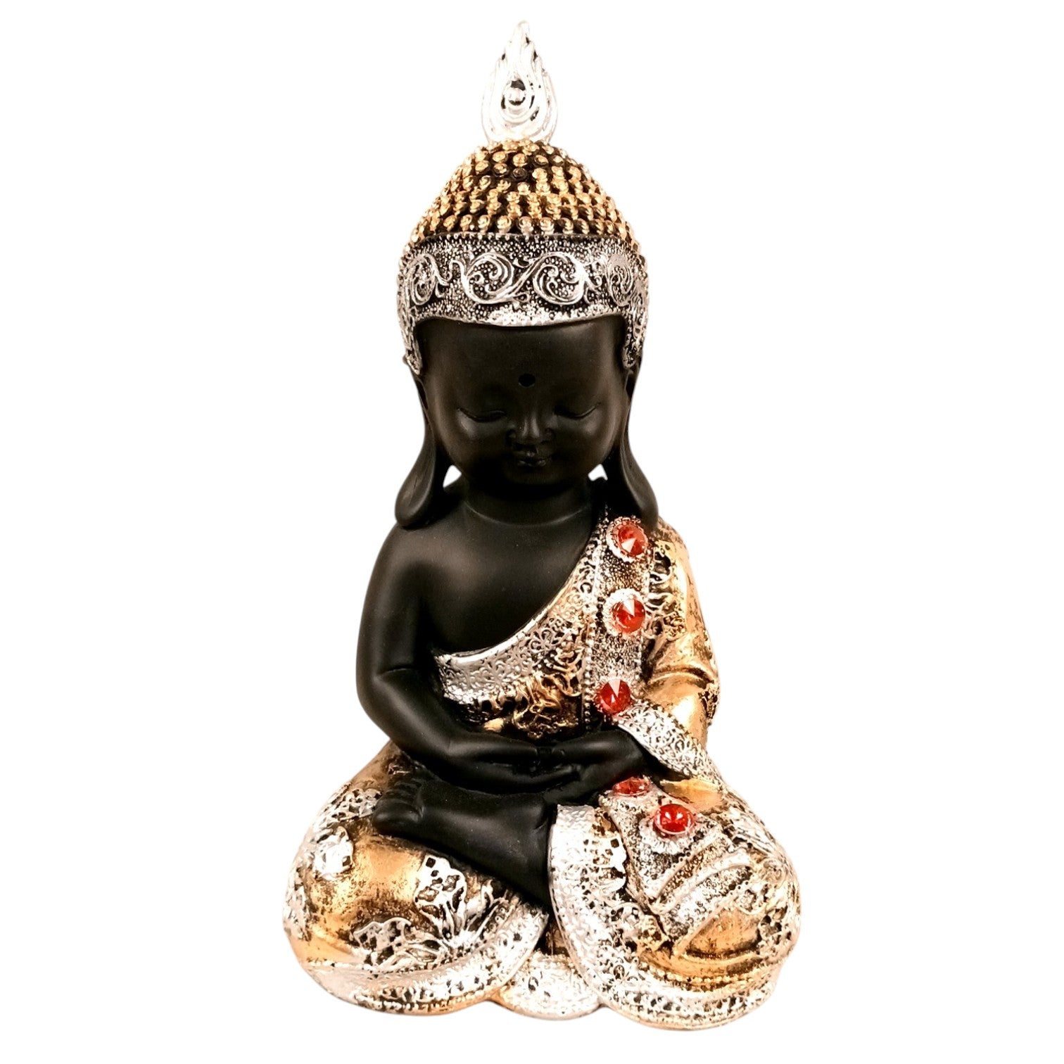 Buddha Statues | Lord Gautam Buddha Sitting Pose Idol Showpiece - For Living room, Home, Table, Shelf, Office Décor | Housewarming & Birthday Gift - 10 Inch (Set Of 2) - Apkamart