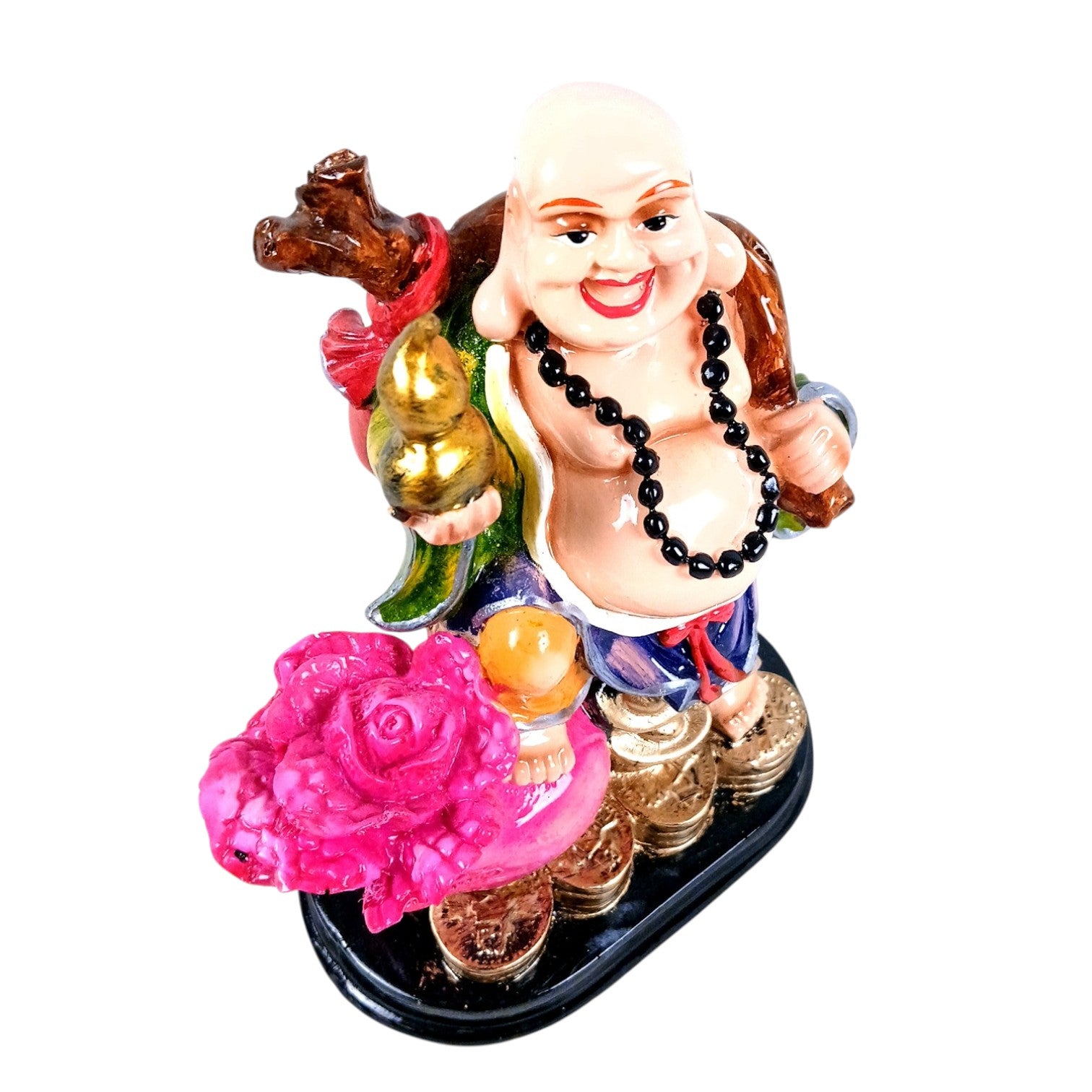 Buddha Showpiece with Rustic Look | Feng Shui Decor - For Good Luck, Home, Table, Office Decor & Gift - 6 Inch - Apkamart