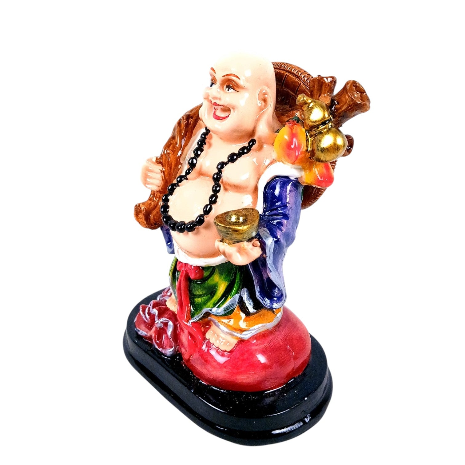 Buddha Showpiece with Rustic Look | Feng Shui Decor - For Good Luck, Home, Table, Office Decor & Gift- Fo Health Wealth And Prodperirty - 6 Inch - Apkamart