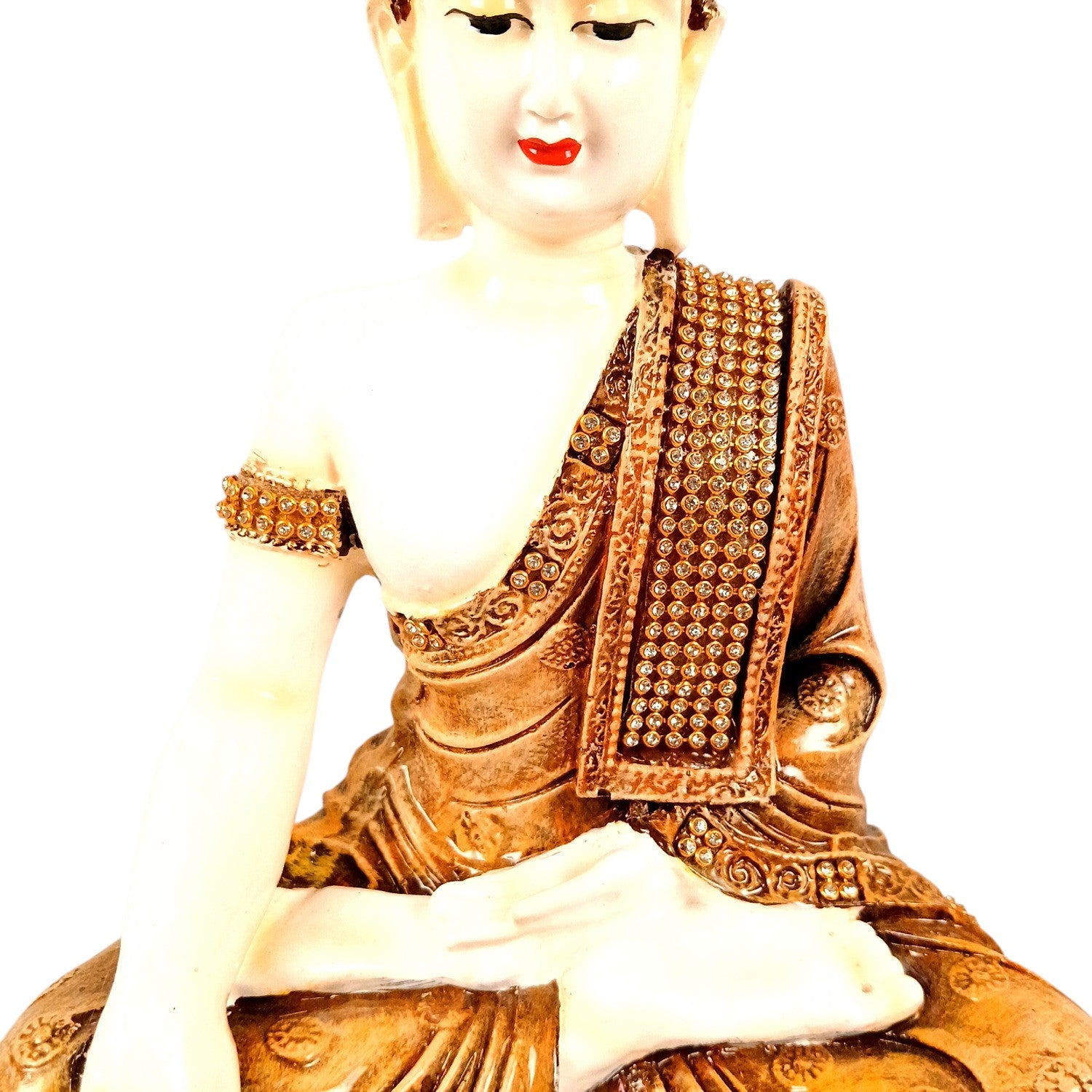 Buddha Statue | Lord Gautam Buddha in Meditation Idol Showpiece - For Living room, Home, Table, Shelf, Office Decor & Gift - 10 Inch - Apkamart