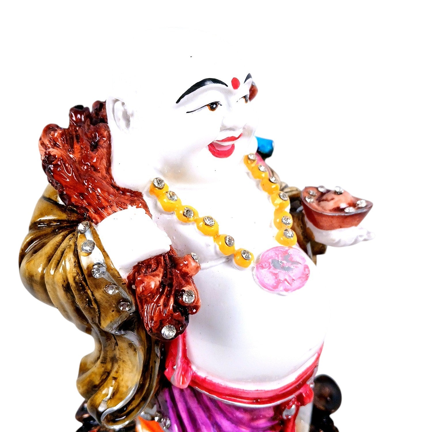 Laughing Buddha Showpiece with Rustic Look | Baby Monk Showpiece - For Home, Table & Office Decor & Gift | Feng Shui Decor - 9 Inch - Apkamart