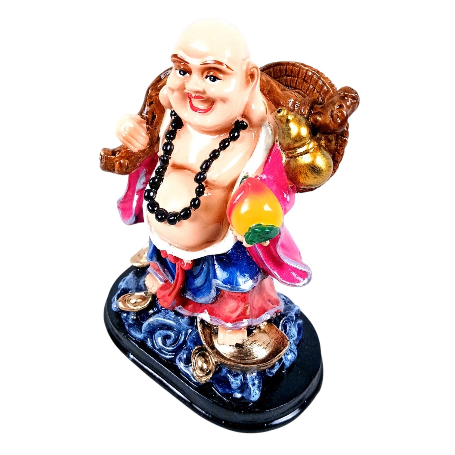  Buddhha Showpiece with Rustic Look | Feng Shui Decor - For Good Luck, Home, Table, Office Decor & Gift - 6 Inch - Apkamart
