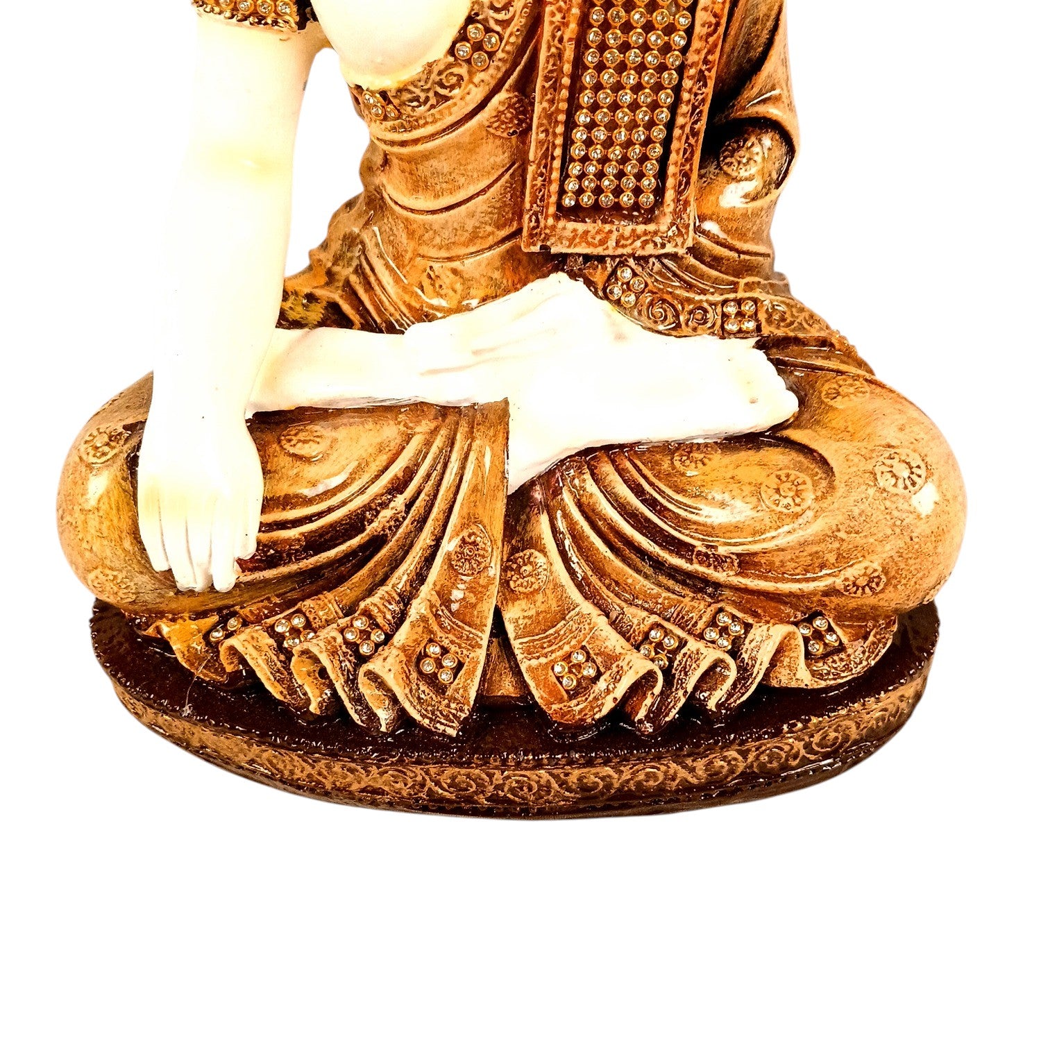 Buddha Statue | Lord Gautam Buddha in Meditation Idol Showpiece - For Living room, Home, Table, Shelf, Office Decor & Gift - 10 Inch - Apkamart
