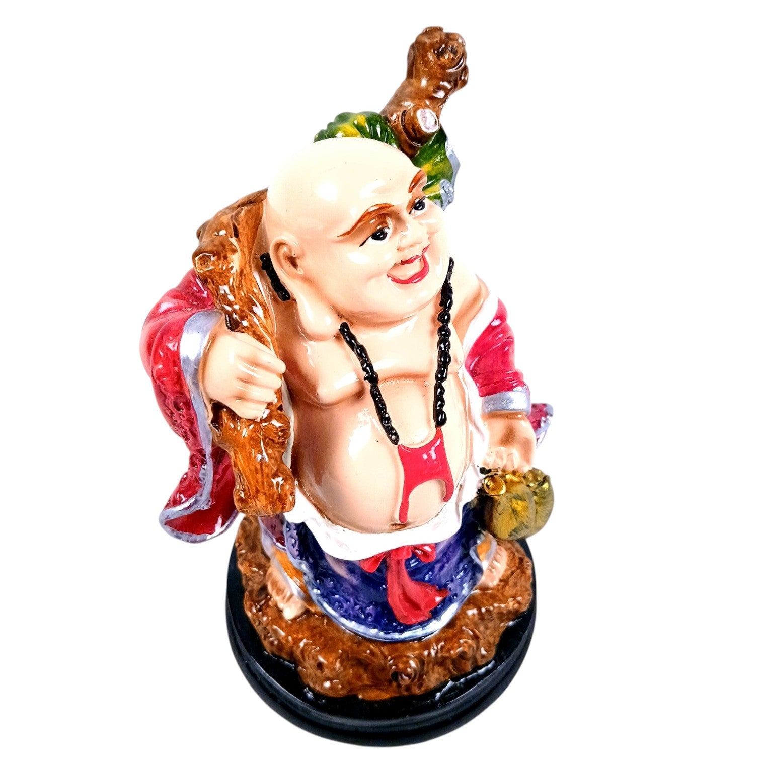 Buddhha Showpiece with Rustic Look | Feng Shui Decor - For Good Luck, Home, Table, Office Decor & Gift - 7 Inch - Apkamart