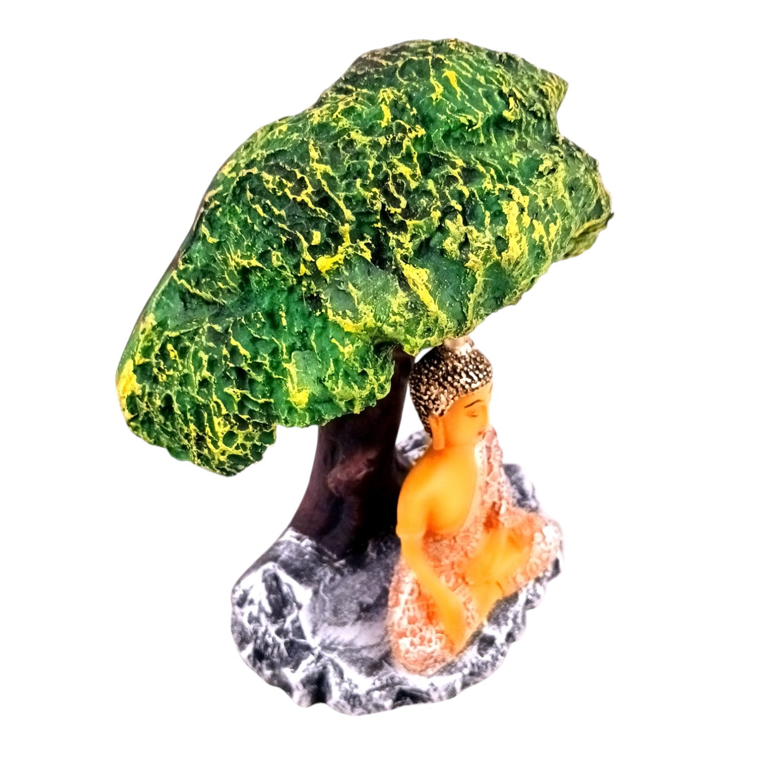 Buddha Statue | Lord Gautam Buddha in Meditation Under Tree Idol Showpiece - For Living room, Home, Table, Shelf, Office Decor & Gift - 9 Inch - Apkamart