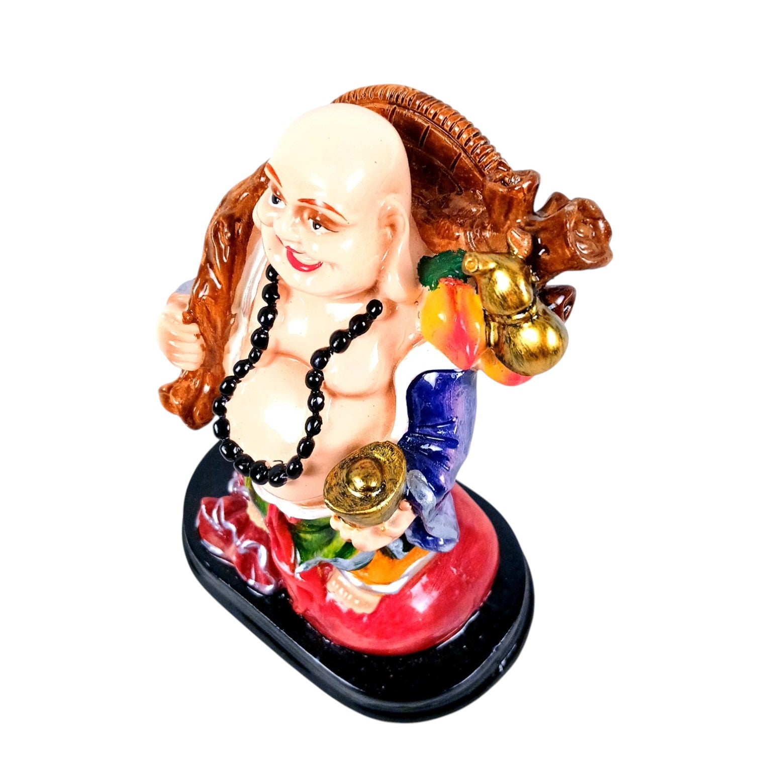 Buddha Showpiece with Rustic Look | Feng Shui Decor - For Good Luck, Home, Table, Office Decor & Gift- Fo Health Wealth And Prodperirty - 6 Inch - Apkamart