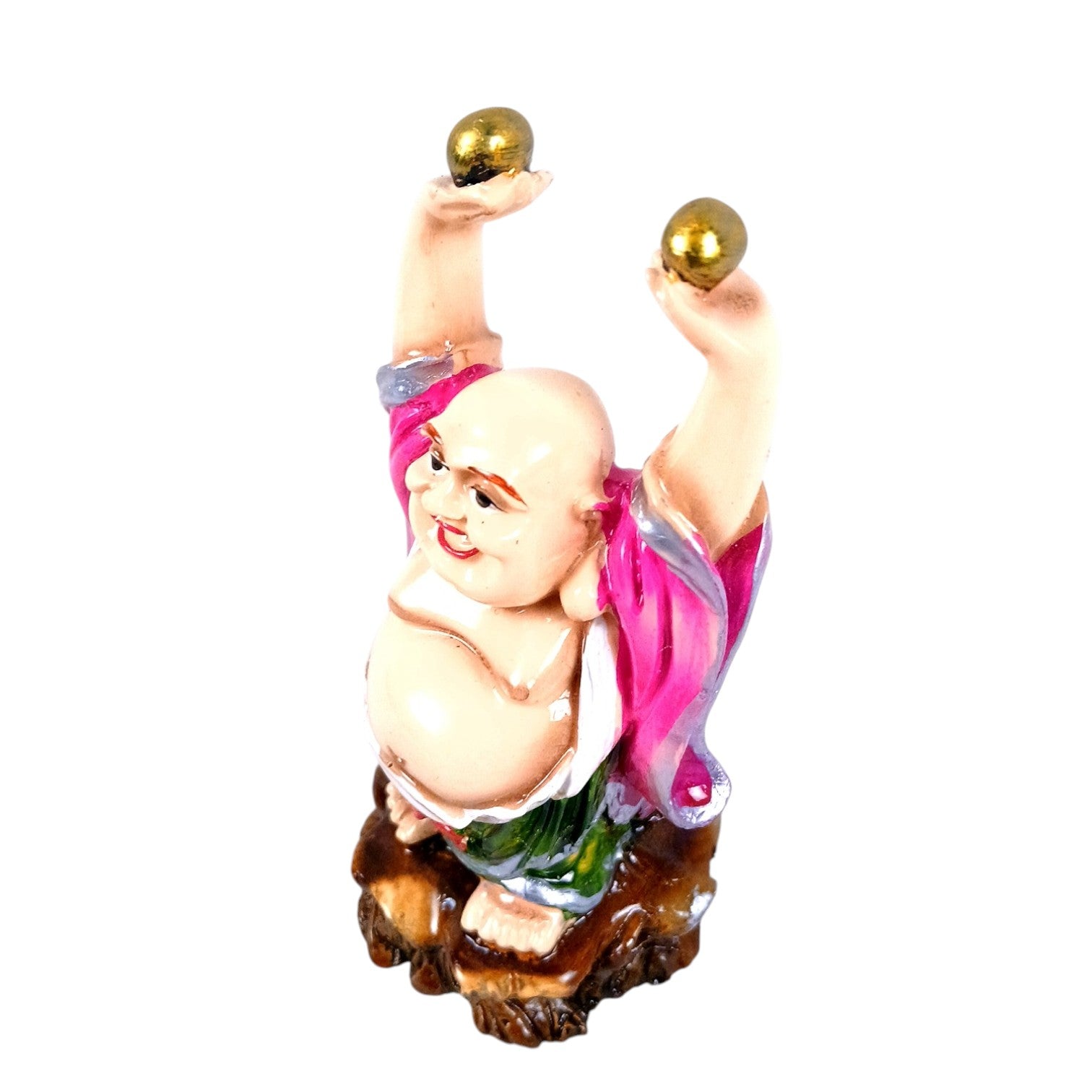  Laughing Buddha Statue | Monk Showpiece with Money Bag for Wealth | Good Luck, Victory, Success and Prosperity - For Home, Table & Office Decor & Gift - 5 Inch - Apkamart