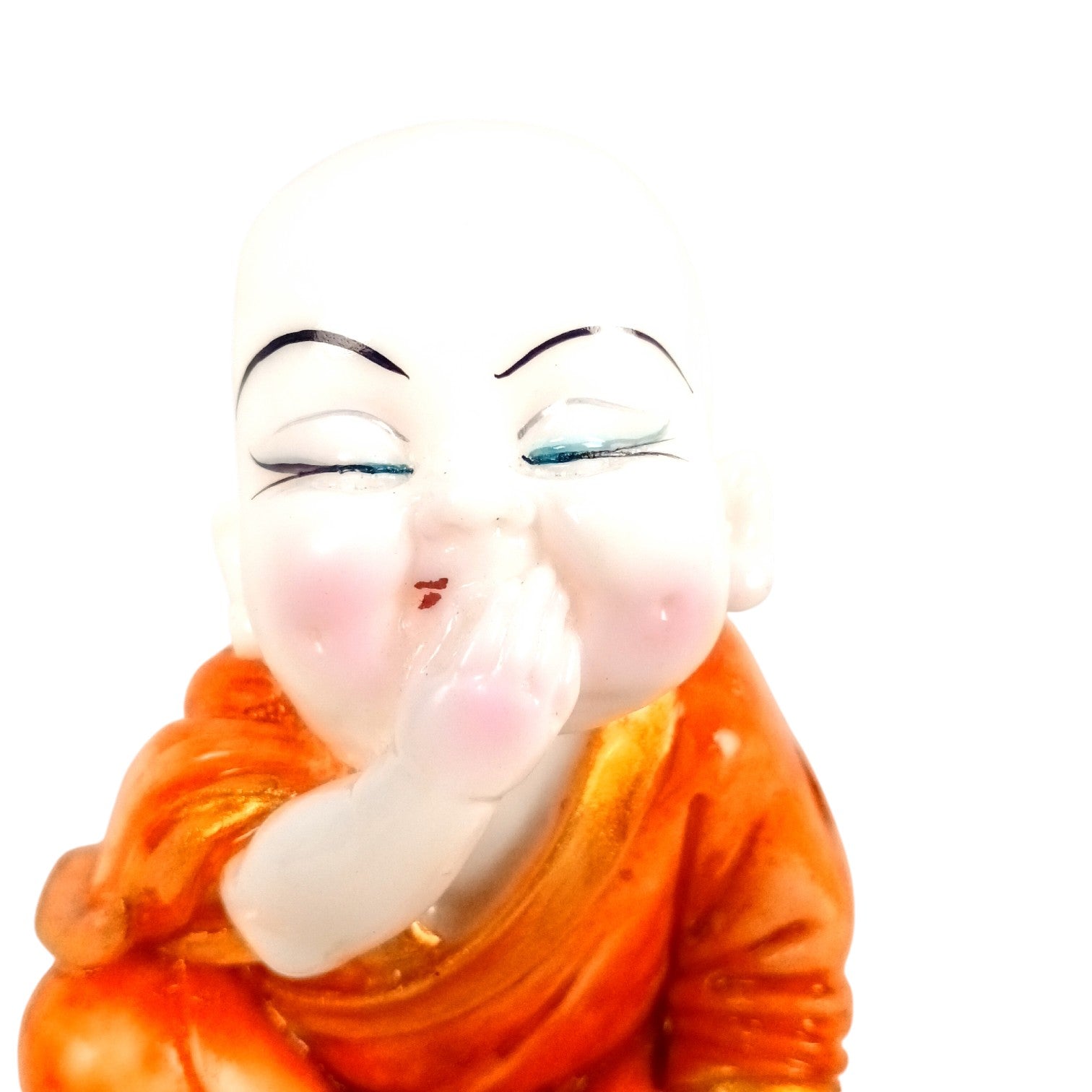 Baby Monk Laughing Buddha Showpiece | Cute Buddha for Home Decor & Office Decor | Decorative Figurine for Living Room, Table & Gifting - 5 Inch - Apkamart