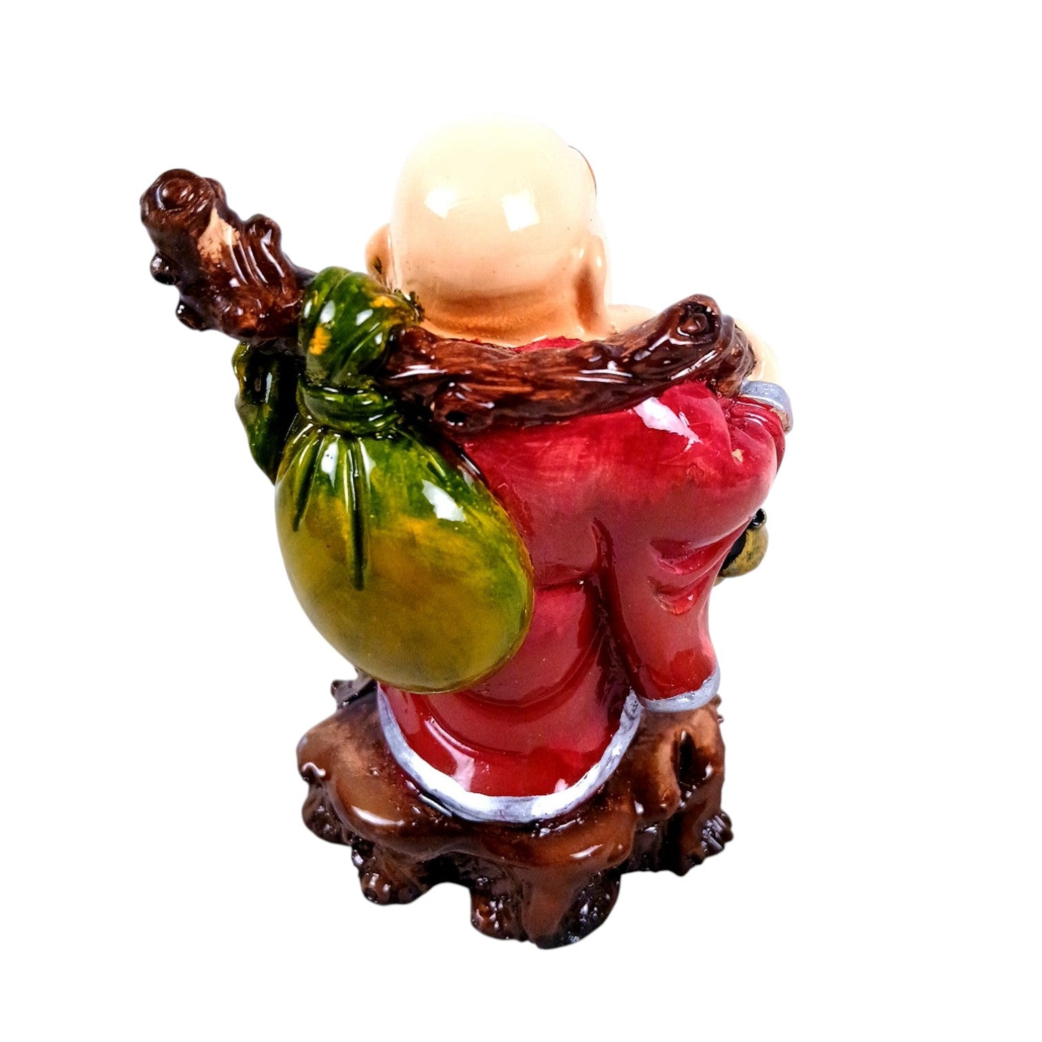Laughing Buddha Statue | Monk Showpiece with Money Bag for Wealth, Good Luck, Money, Health and Prosperity - For Home, Table & Office Decor & Gift - 4 Inch - Apkamart