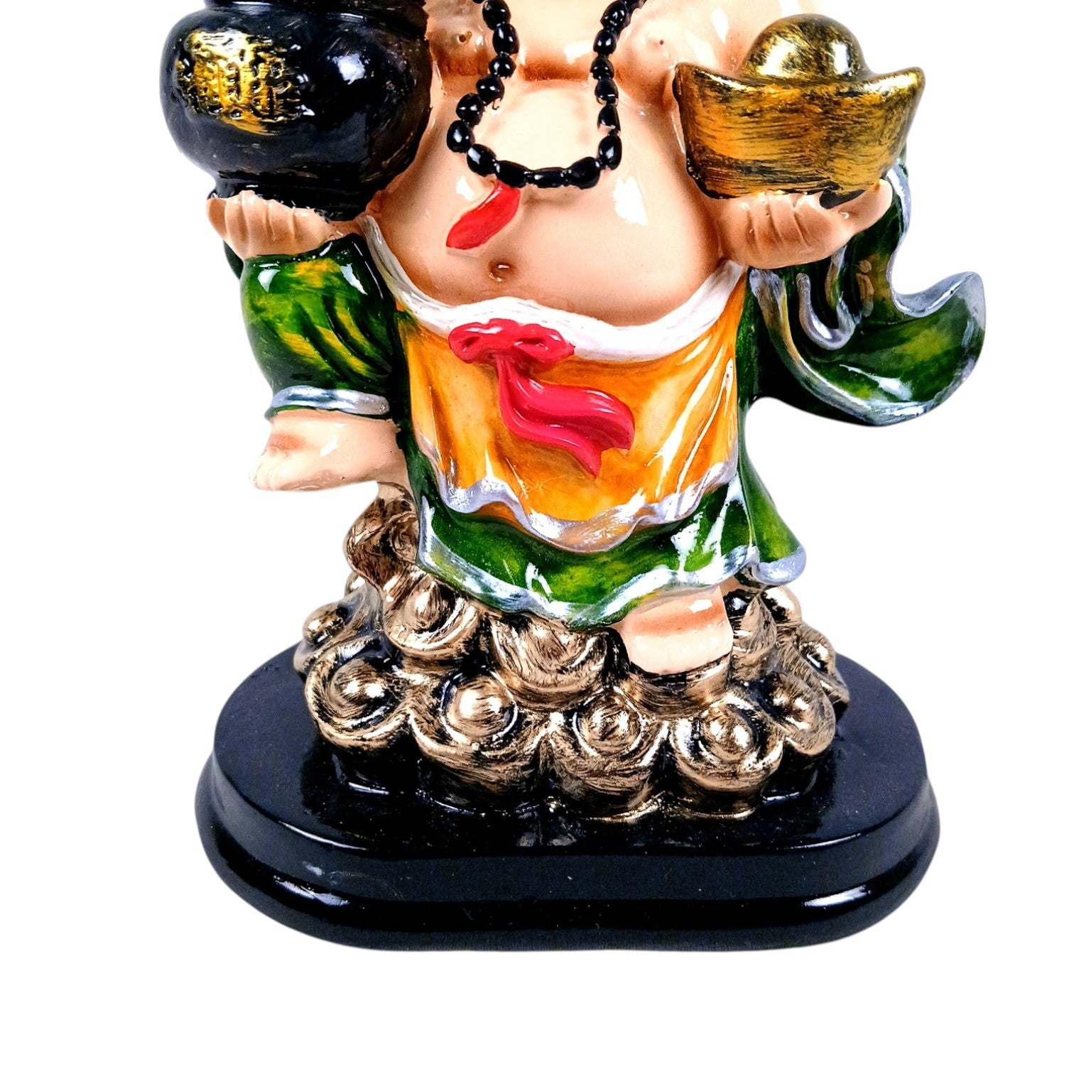 Buddha Showpiece with Rustic Look | Feng Shui Decor - For Good Luck, Home, Table, Office Decor & Gift - 7 Inch - Apkamart