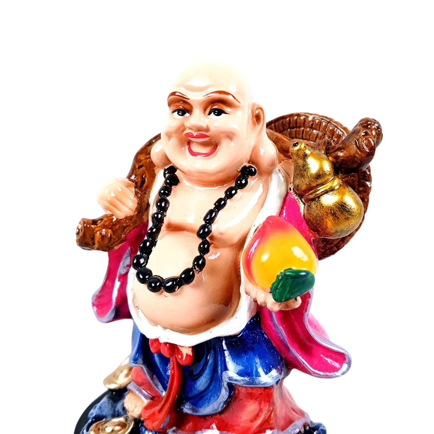  Buddhha Showpiece with Rustic Look | Feng Shui Decor - For Good Luck, Home, Table, Office Decor & Gift - 6 Inch - Apkamart
