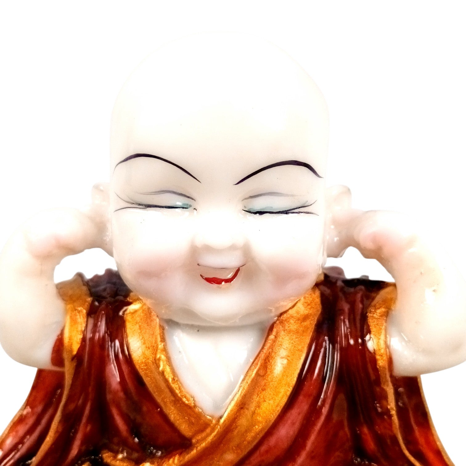 Baby Monk Laughing Buddha Showpiece | Cute Buddha for Home Decor & Office Decor | Decorative Figurine for Living Room, Table & Gifting - 5 Inch - Apkamart
