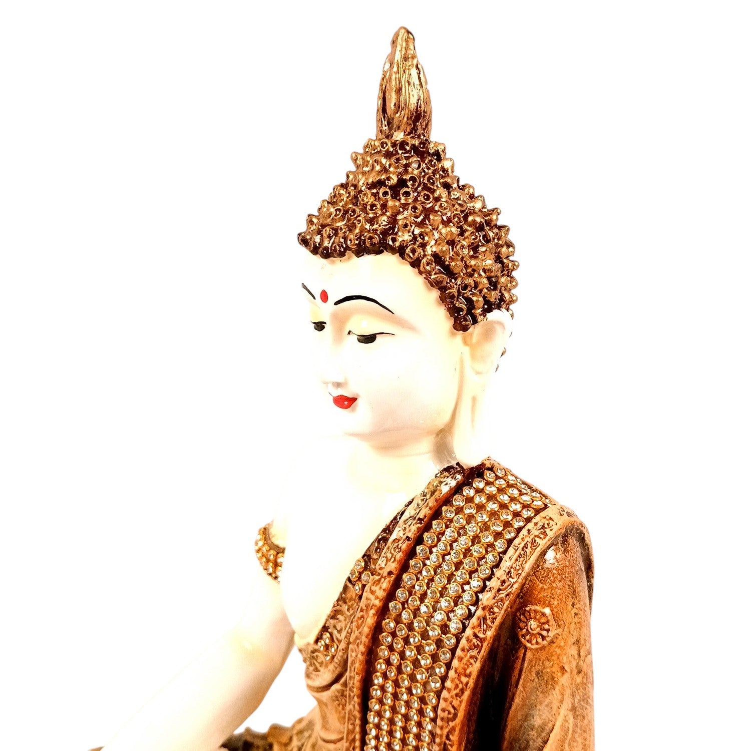 Buddha Statue | Lord Gautam Buddha in Meditation Idol Showpiece - For Living room, Home, Table, Shelf, Office Decor & Gift - 10 Inch - Apkamart