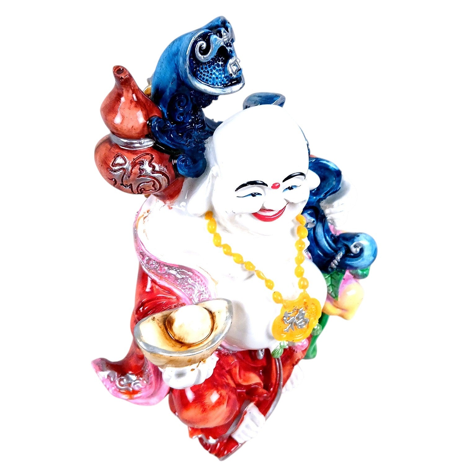 Laughing Buddha Showpiece with Rustic Look | Baby Monk Showpiece - For Home, Table & Office Decor & Gift | Feng Shui Decor - 8 Inch - Apkamart