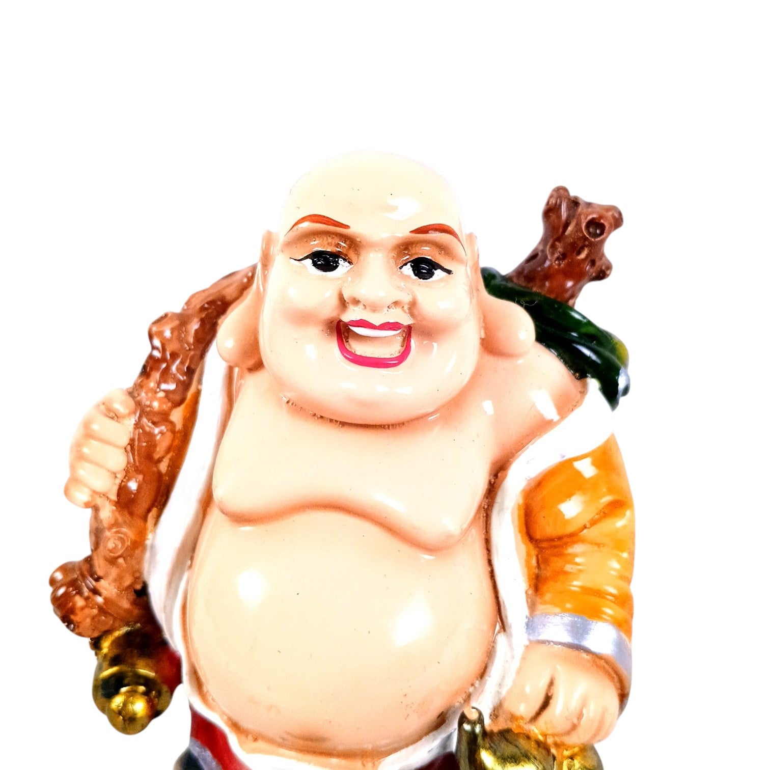 Laughing Buddha Statue | Buddha Showpiece with Money Bag for Wealth | For Good Luck, Home, Table & Office Decor & Gift - Symbol of wealth, good luck & prosperity - 5 Inch - Apkamart