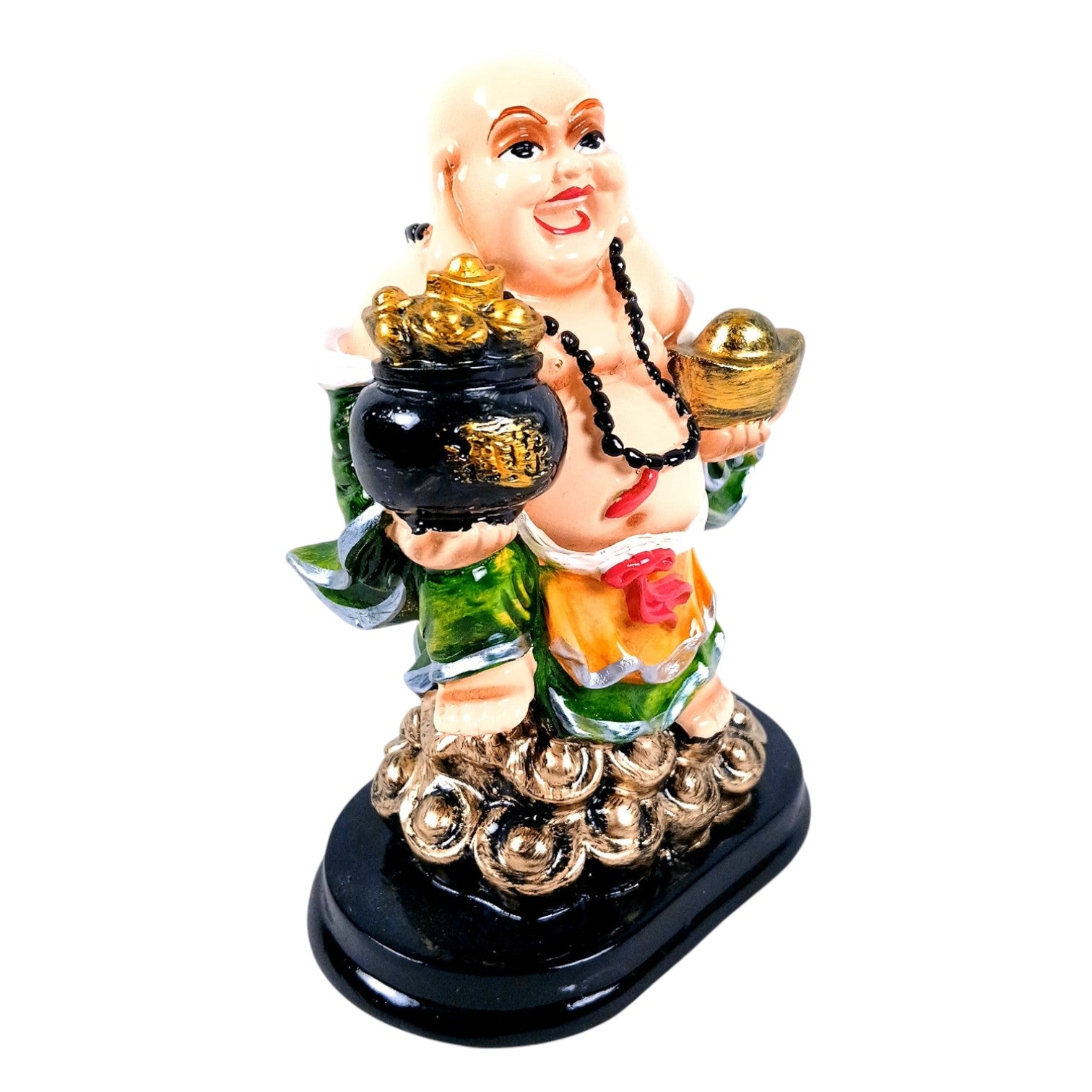 Buddha Showpiece with Rustic Look | Feng Shui Decor - For Good Luck, Home, Table, Office Decor & Gift - 7 Inch - Apkamart