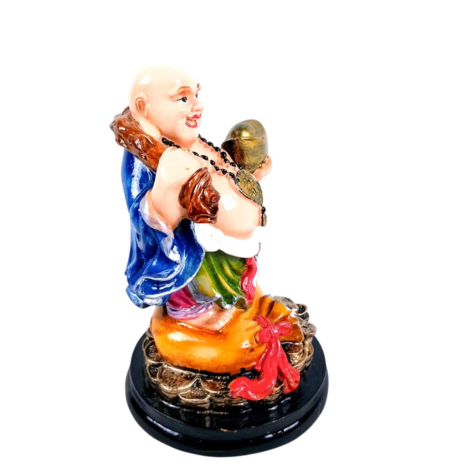 Laughing Buddha Showpiece with Bowl | Feng Shui Decor - Good Luck, Home, Table, Office Decor & Gift - 7 Inch - Apkamart