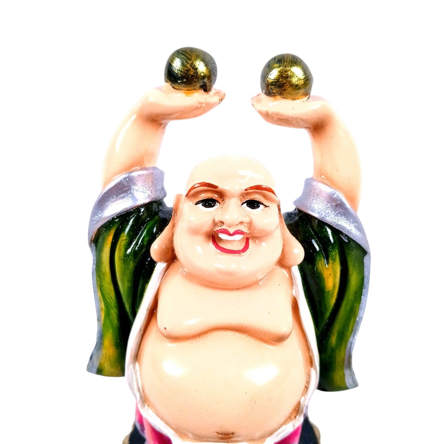 Laughing Buddha Statue with Rustic Look | Buddha Showpiece with Money Bag for Wealth | For Table & Office Decor & Gift - Symbol of wealth,Success, Victory & prosperity - 5 Inch - Apkamart