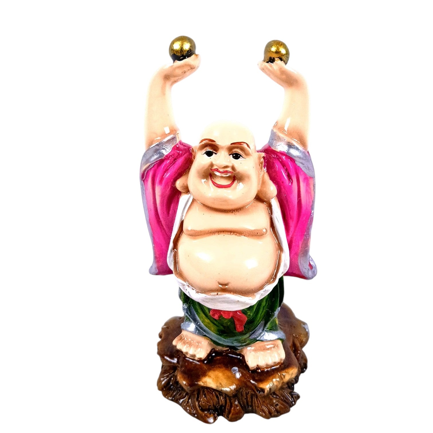  Laughing Buddha Statue | Monk Showpiece with Money Bag for Wealth | Good Luck, Victory, Success and Prosperity - For Home, Table & Office Decor & Gift - 5 Inch - Apkamart
