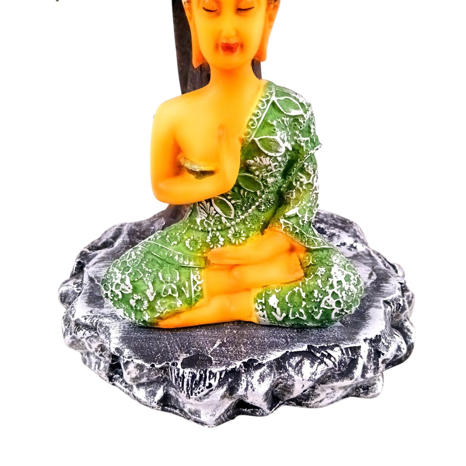 Buddha Statue | Lord Gautam Buddha Idol in Meditation Under Tree Showpiece -For Living room, Home, Table, Shelf, Office Decor & Gift - 9 Inch - Apkamart