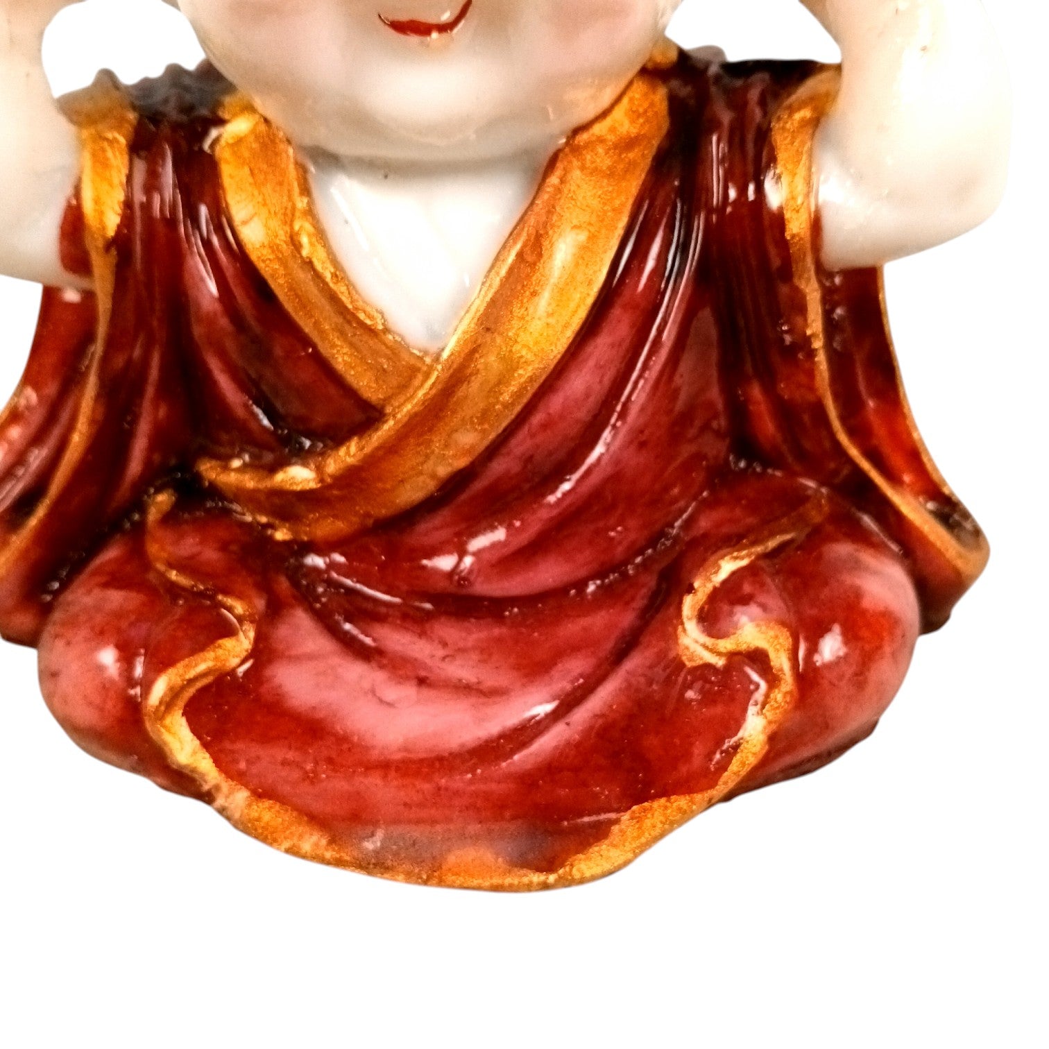 Baby Monk Laughing Buddha Statue | Cute Buddha Showpiece for Home Decor & Vastu | Decorative Figurine for Living Room, Table & Gifting - (Pack Of 2) - Apkamart