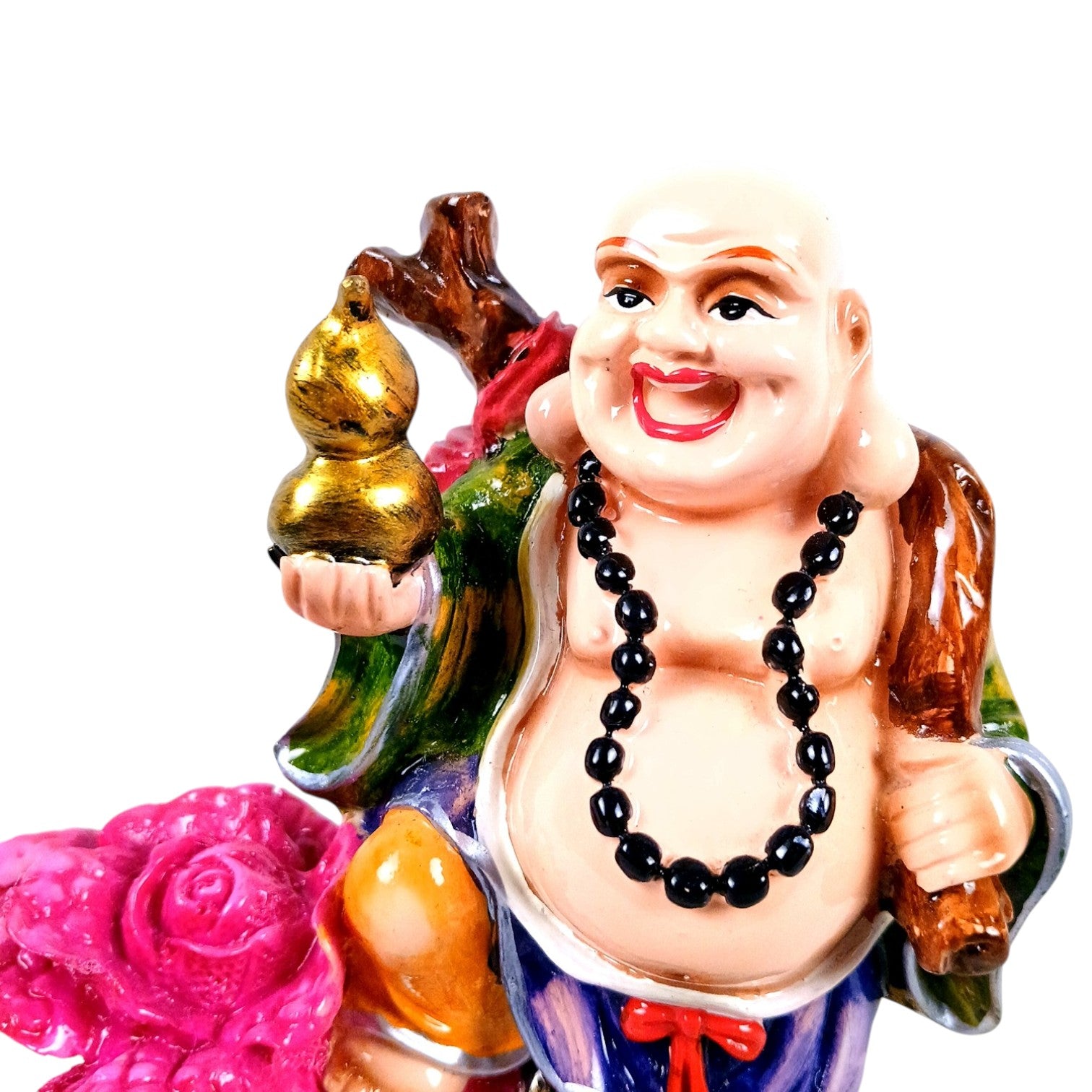 Buddha Showpiece with Rustic Look | Feng Shui Decor - For Good Luck, Home, Table, Office Decor & Gift - 6 Inch - Apkamart