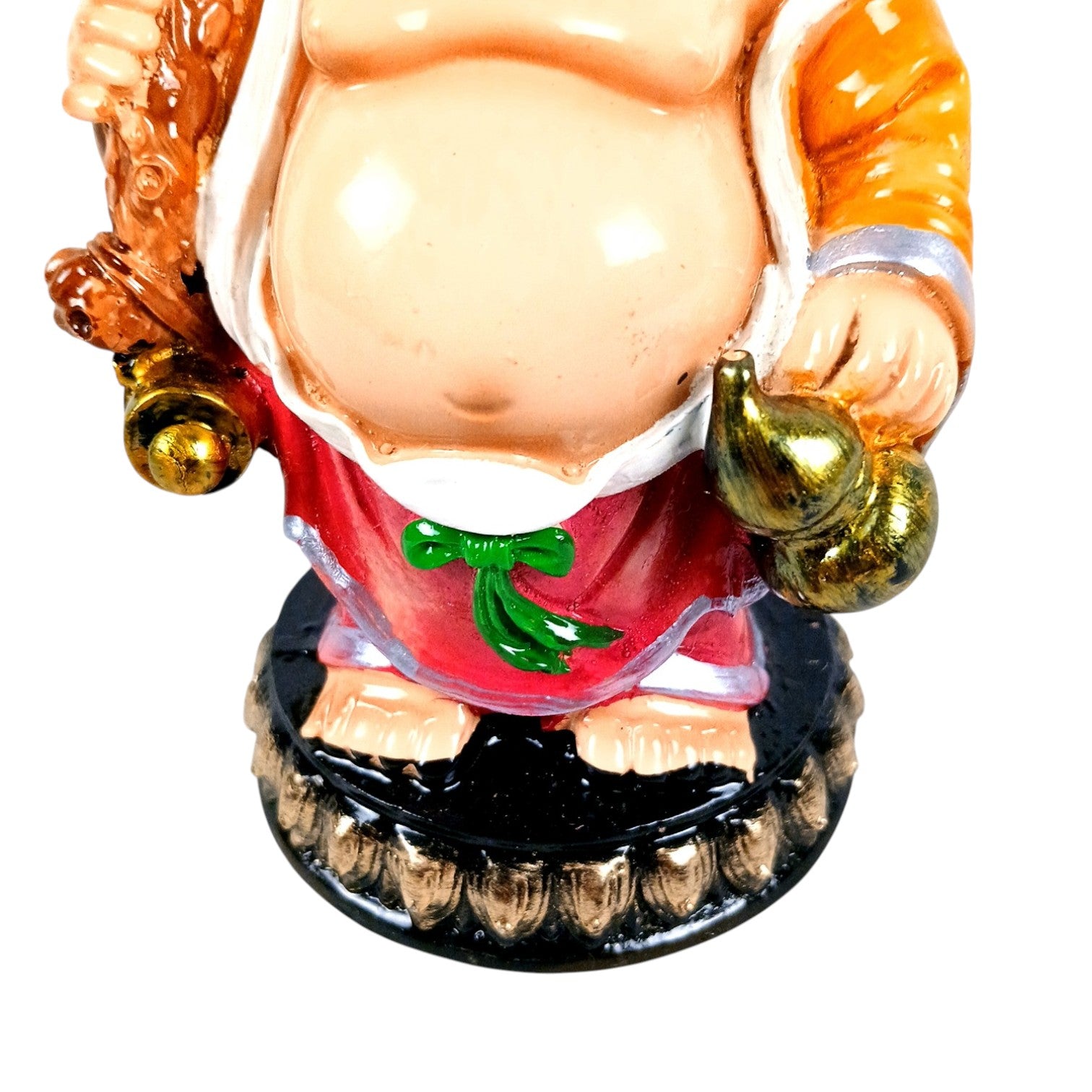Laughing Buddha Statue | Buddha Showpiece with Money Bag for Wealth | For Good Luck, Home, Table & Office Decor & Gift - Symbol of wealth, good luck & prosperity - 5 Inch - Apkamart