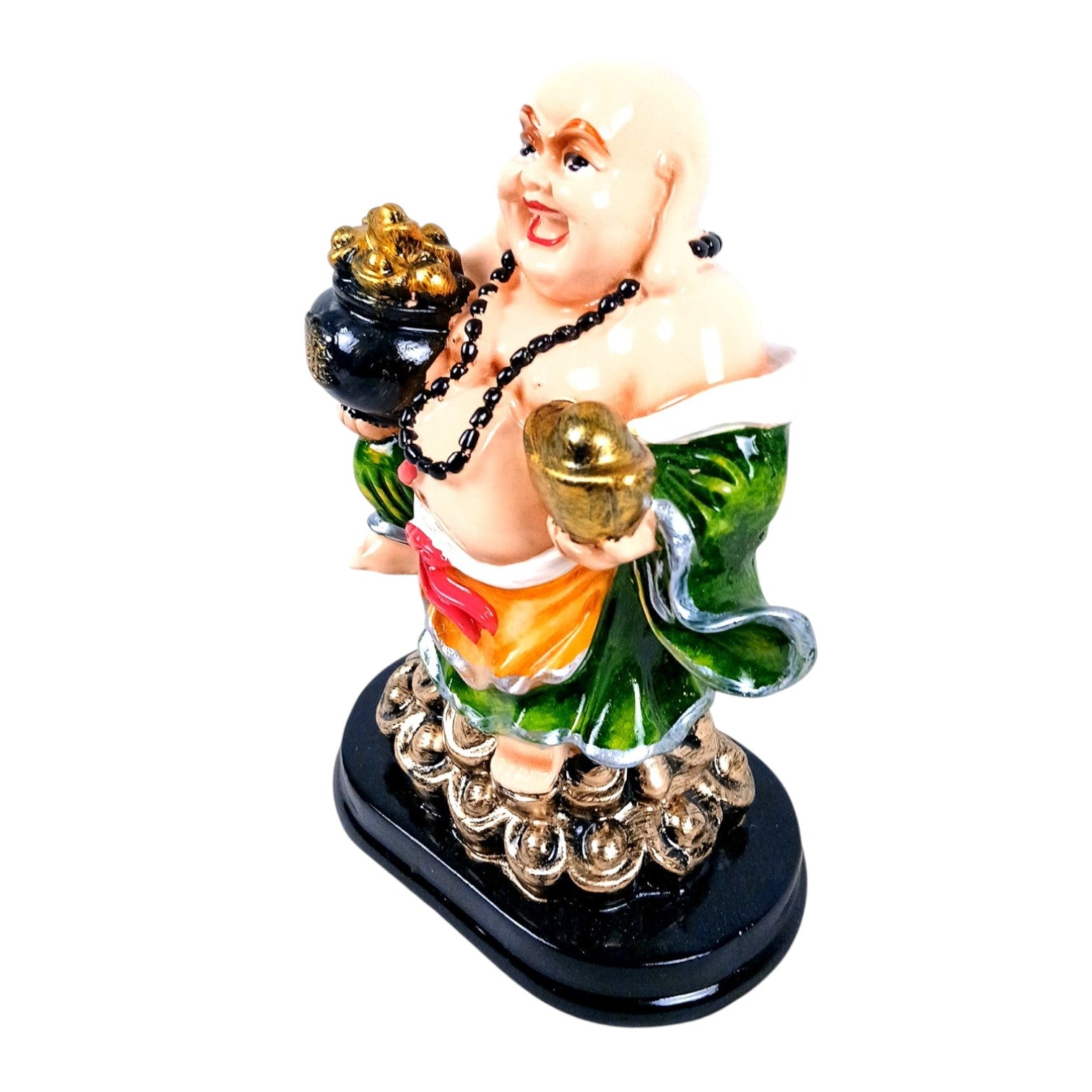 Buddha Showpiece with Rustic Look | Feng Shui Decor - For Good Luck, Home, Table, Office Decor & Gift - 7 Inch - Apkamart