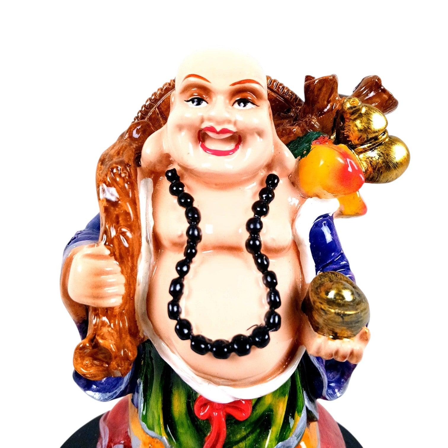 Buddha Showpiece with Rustic Look | Feng Shui Decor - For Good Luck, Home, Table, Office Decor & Gift- Fo Health Wealth And Prodperirty - 6 Inch - Apkamart