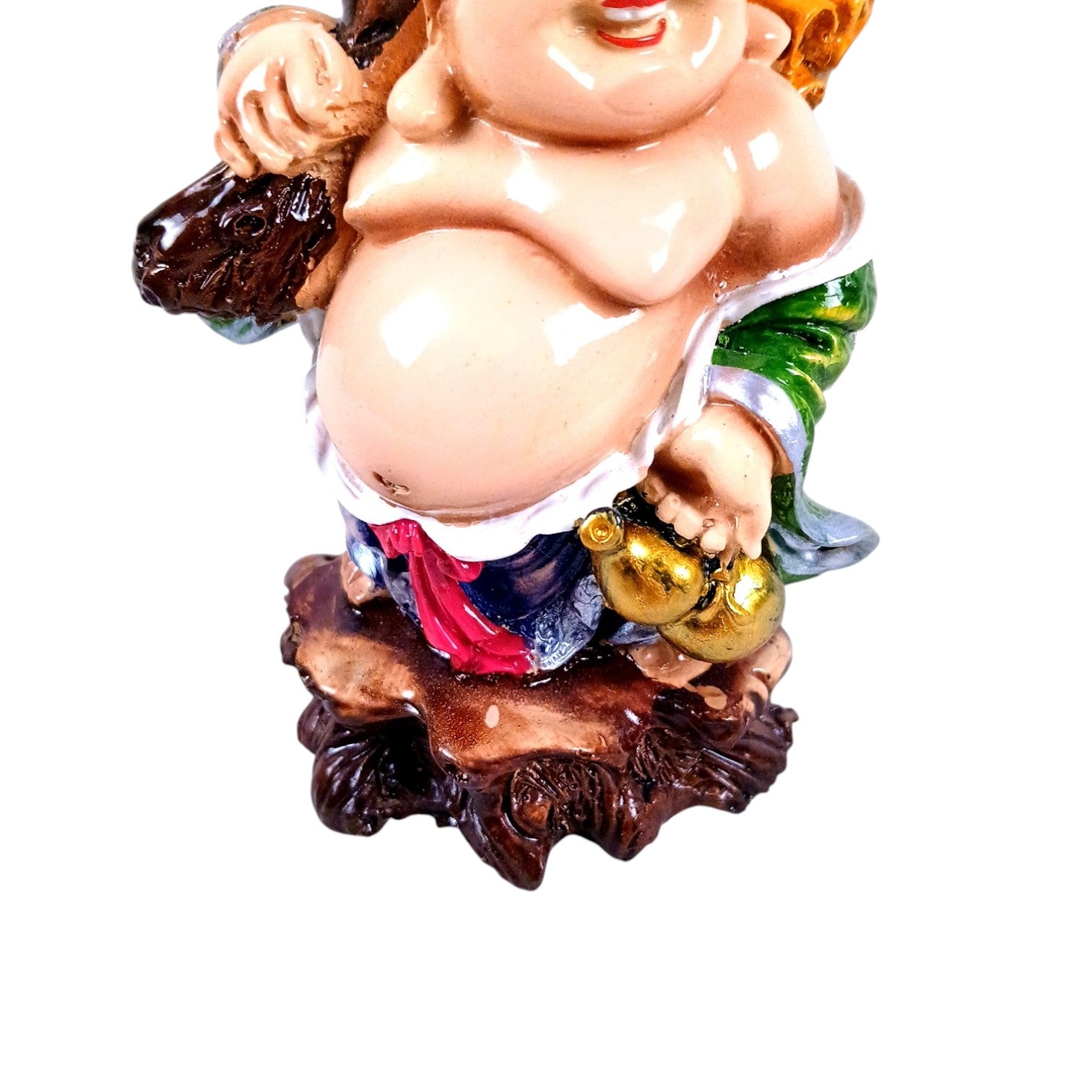  Laughing Buddha Statue | Monk Showpiece with Money Bag for Wealth ,Good Luck, Money, Health and Prosperity - Feng Shui Monk Statue - 4 Inch - Apkamart