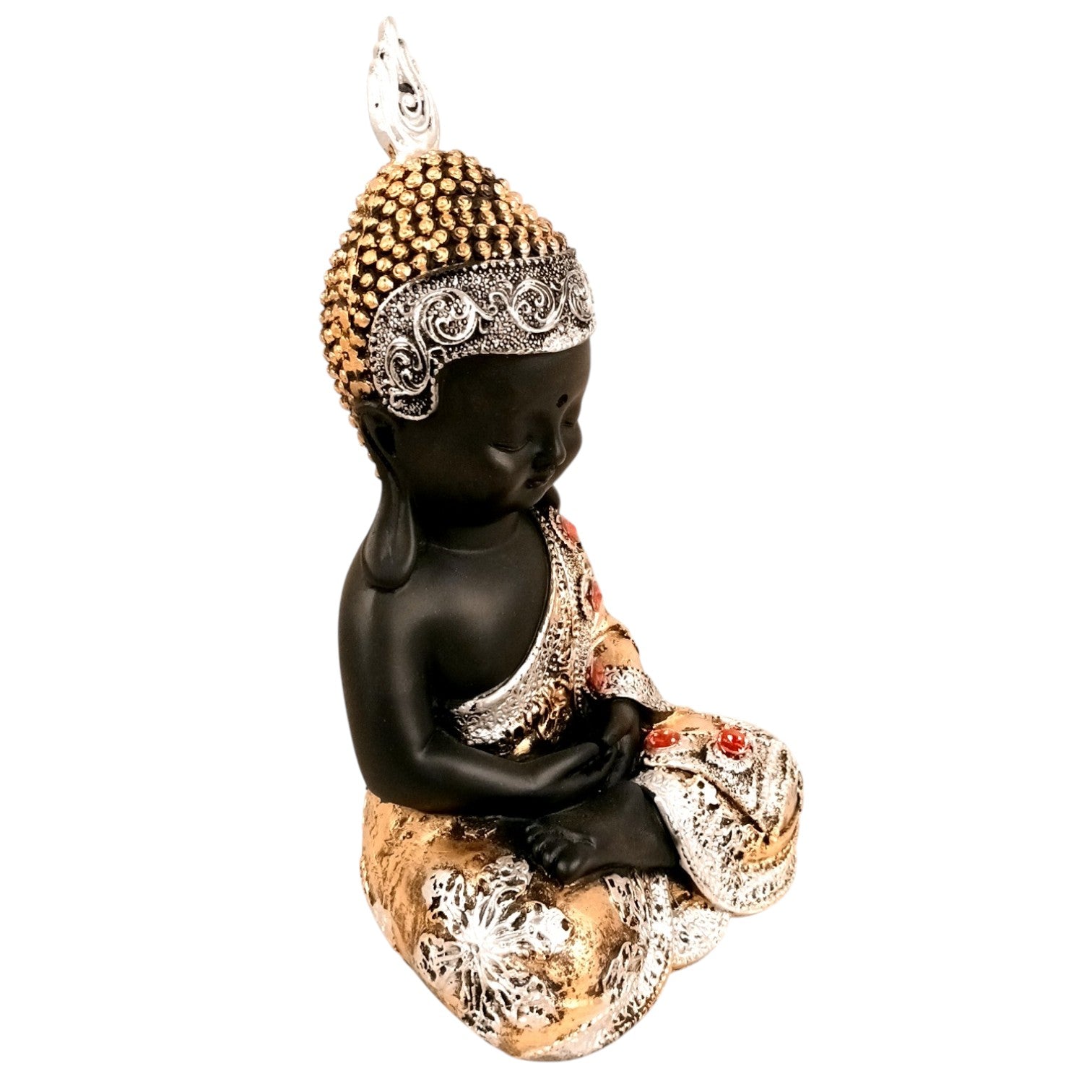 Buddha Statues | Lord Gautam Buddha Sitting Pose Idol Showpiece - For Living room, Home, Table, Shelf, Office Décor | Housewarming & Birthday Gift - 10 Inch (Set Of 2) - Apkamart