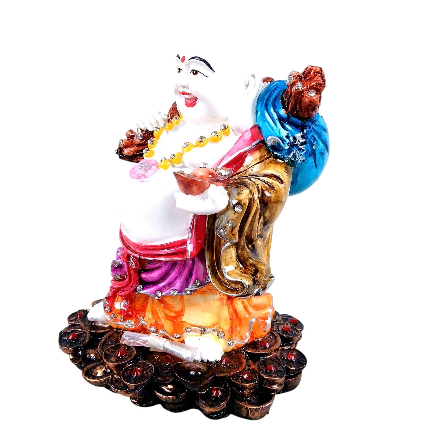 Laughing Buddha Showpiece with Rustic Look | Baby Monk Showpiece - For Home, Table & Office Decor & Gift | Feng Shui Decor - 9 Inch - Apkamart