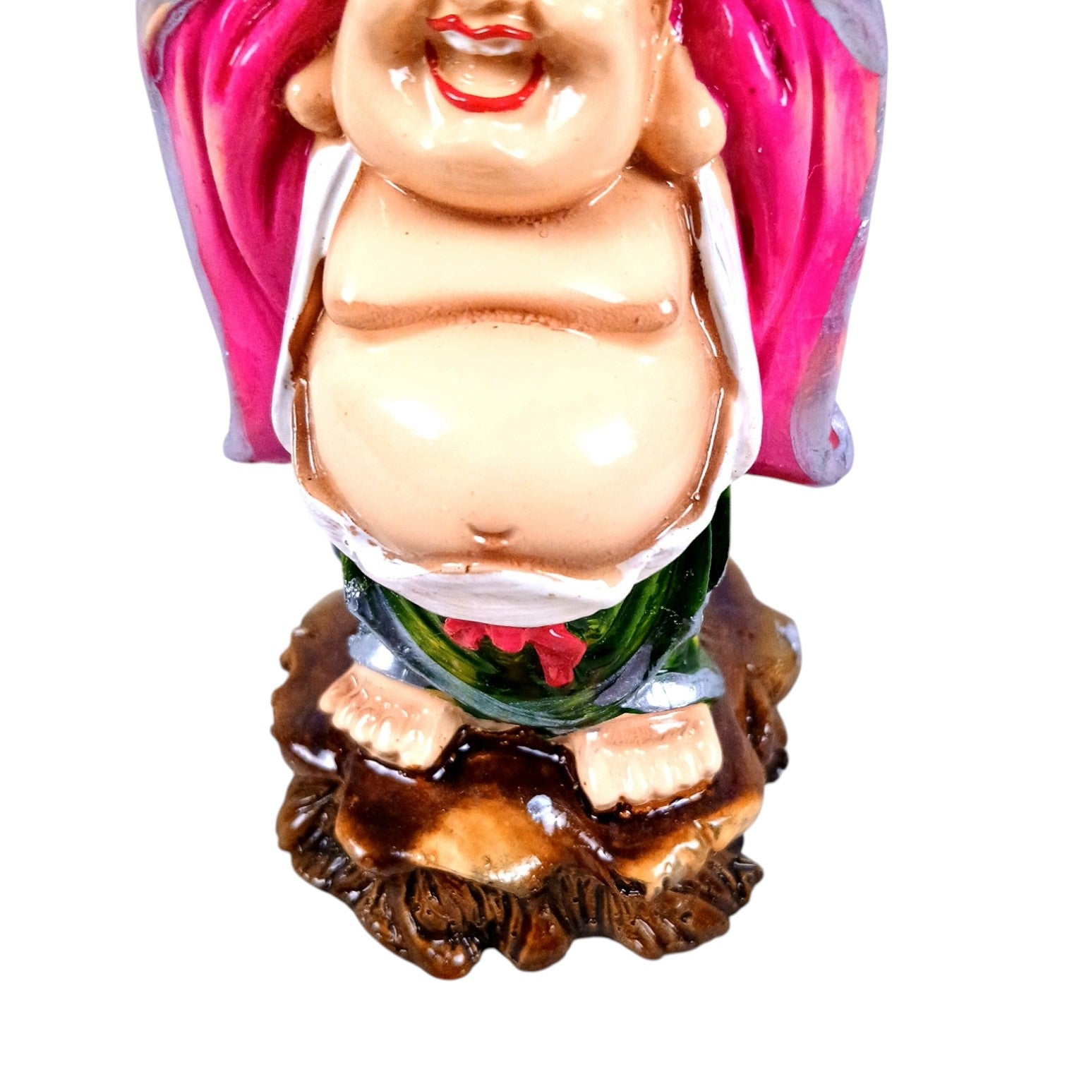  Laughing Buddha Statue | Monk Showpiece with Money Bag for Wealth | Good Luck, Victory, Success and Prosperity - For Home, Table & Office Decor & Gift - 5 Inch - Apkamart