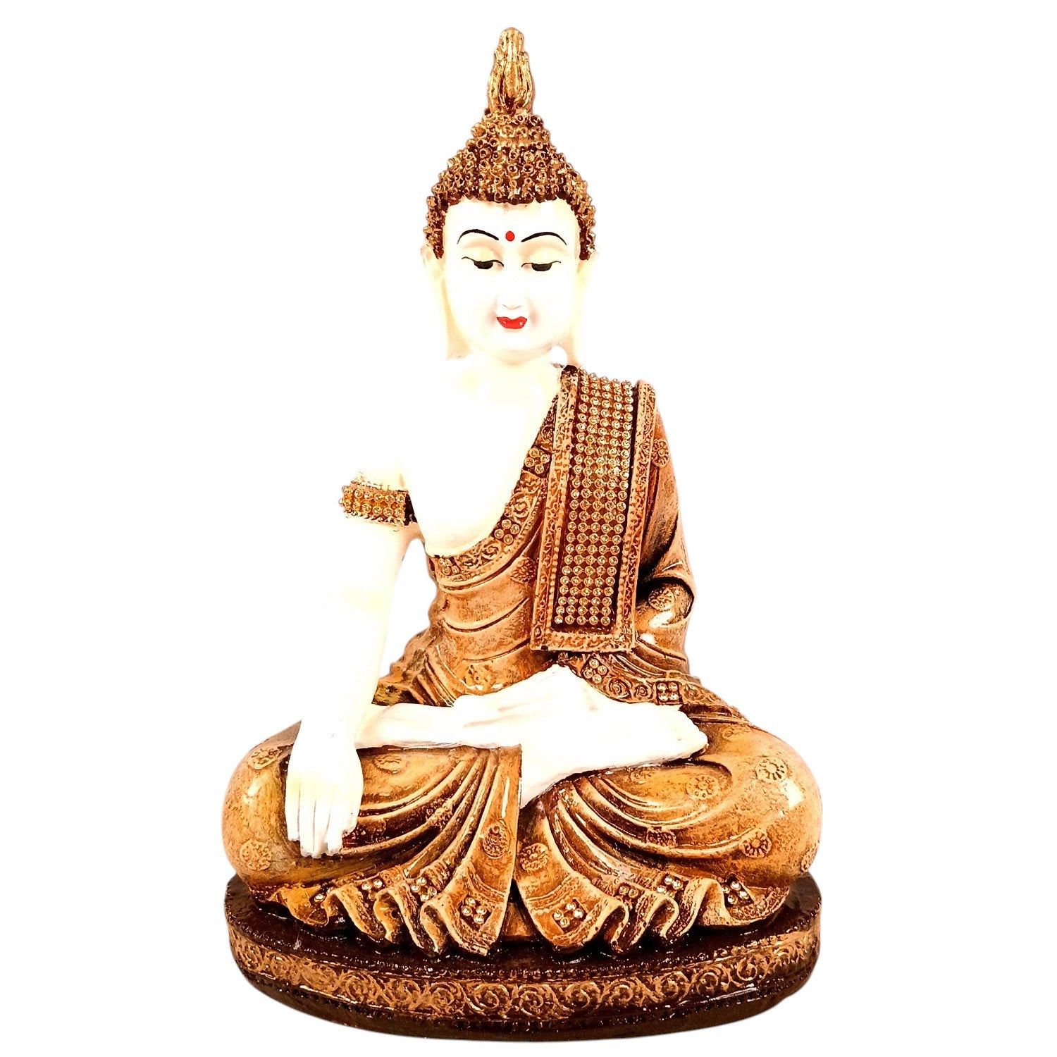 Buddha Statue | Lord Gautam Buddha in Meditation Idol Showpiece - For Living room, Home, Table, Shelf, Office Decor & Gift - 10 Inch - Apkamart
