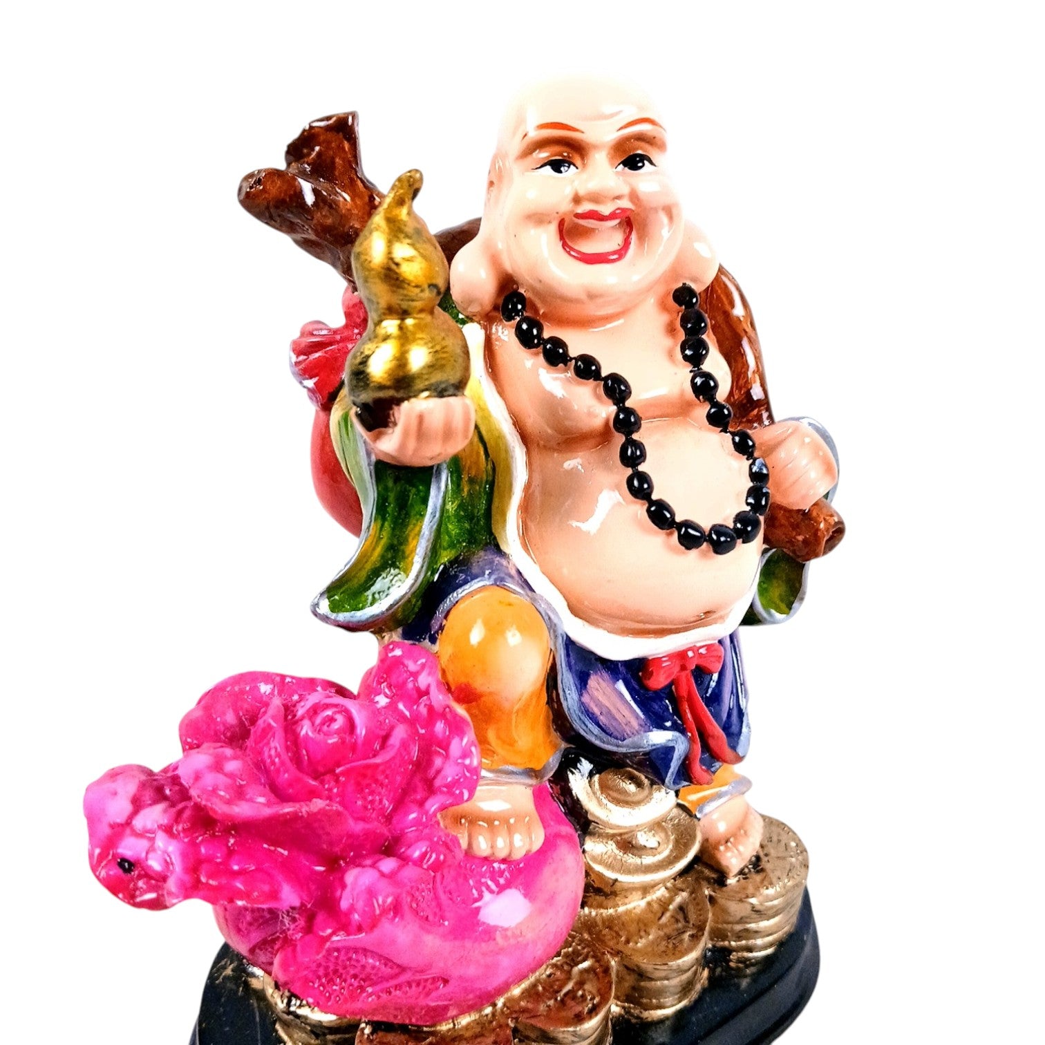 Buddha Showpiece with Rustic Look | Feng Shui Decor - For Good Luck, Home, Table, Office Decor & Gift - 6 Inch - Apkamart