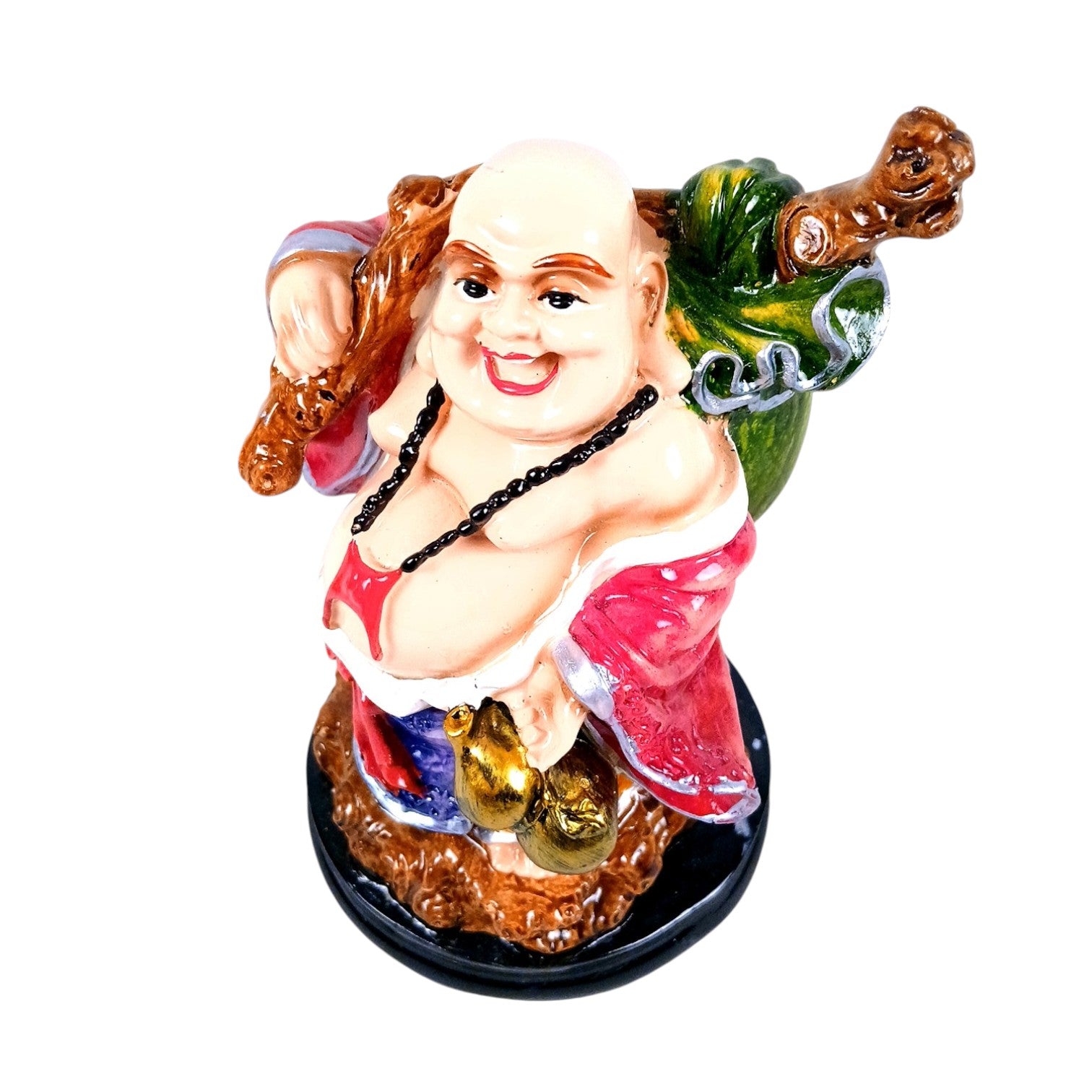 Buddhha Showpiece with Rustic Look | Feng Shui Decor - For Good Luck, Home, Table, Office Decor & Gift - 7 Inch - Apkamart