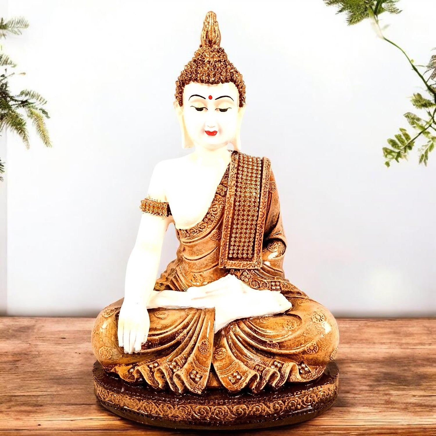 Buddha Statue | Lord Gautam Buddha in Meditation Idol Showpiece - For Living room, Home, Table, Shelf, Office Decor & Gift - 10 Inch - Apkamart