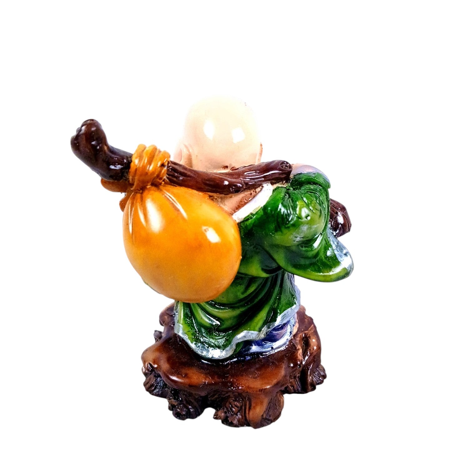  Laughing Buddha Statue | Monk Showpiece with Money Bag for Wealth ,Good Luck, Money, Health and Prosperity - Feng Shui Monk Statue - 4 Inch - Apkamart