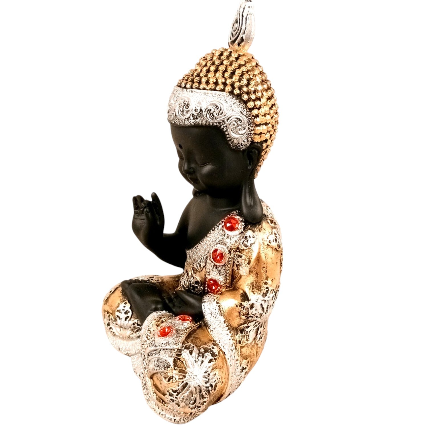 Buddha Statues | Lord Gautam Buddha Sitting Pose Idol Showpiece - For Living room, Home, Table, Shelf, Office Décor | Housewarming & Anniversary Gift - 10 Inch (Set Of 2) - Apkamart