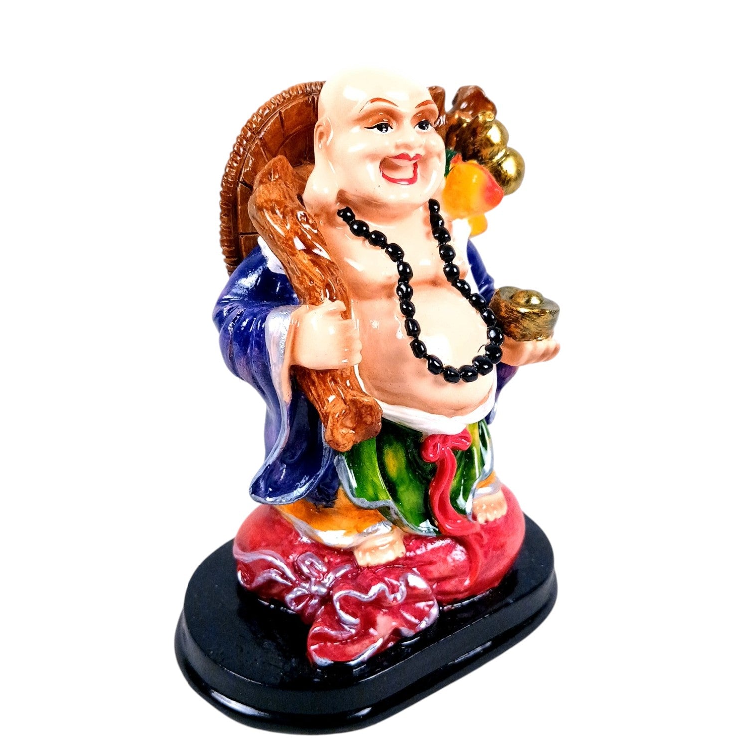 Buddha Showpiece with Rustic Look | Feng Shui Decor - For Good Luck, Home, Table, Office Decor & Gift- Fo Health Wealth And Prodperirty - 6 Inch - Apkamart