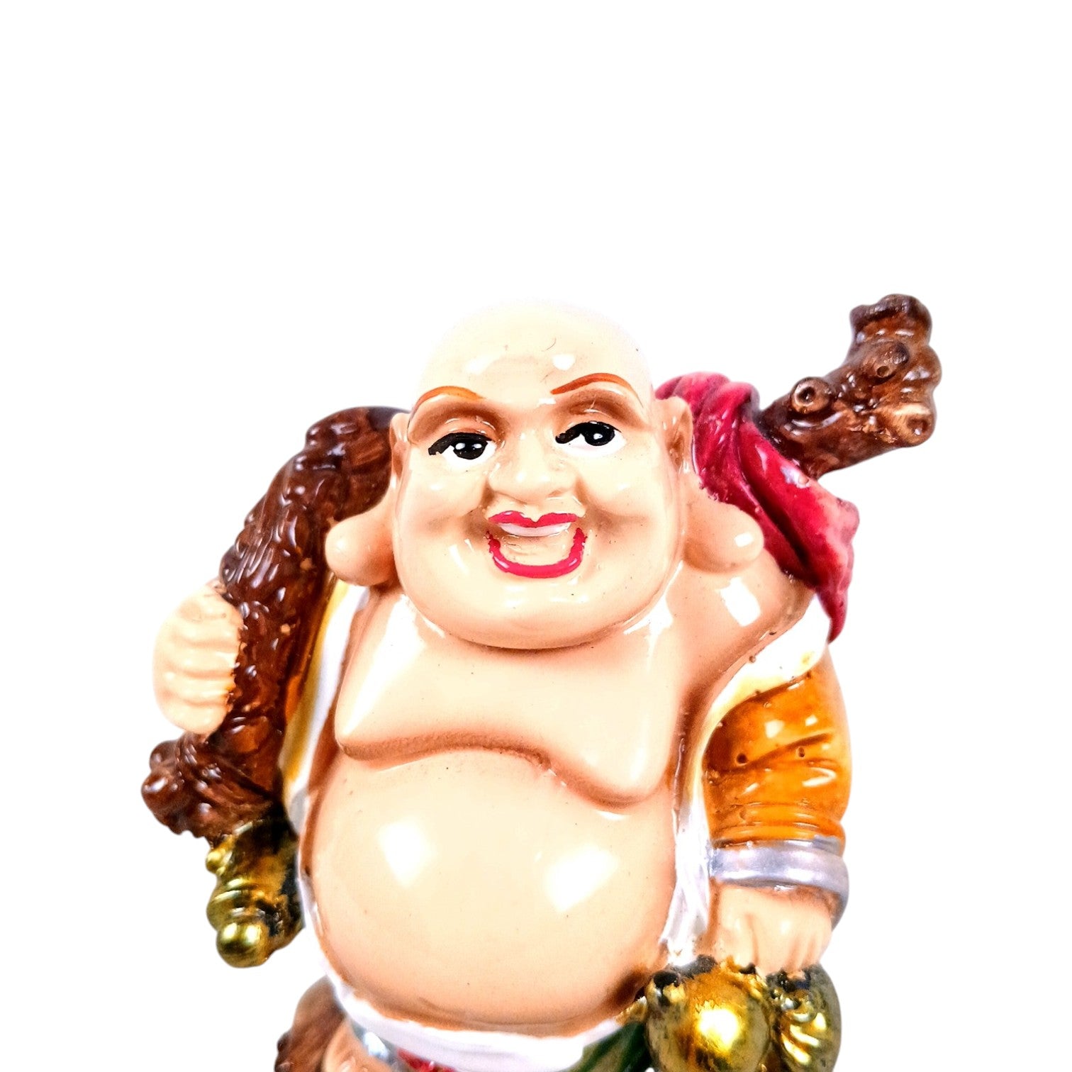  Laughing Buddha Statue With Gold Ingot | Monk Showpiece with Money Bag for financial prosperity & success in business,Health and Prosperity - For Home, Table & Office Decor & Gift - 4 Inch - Apkamart