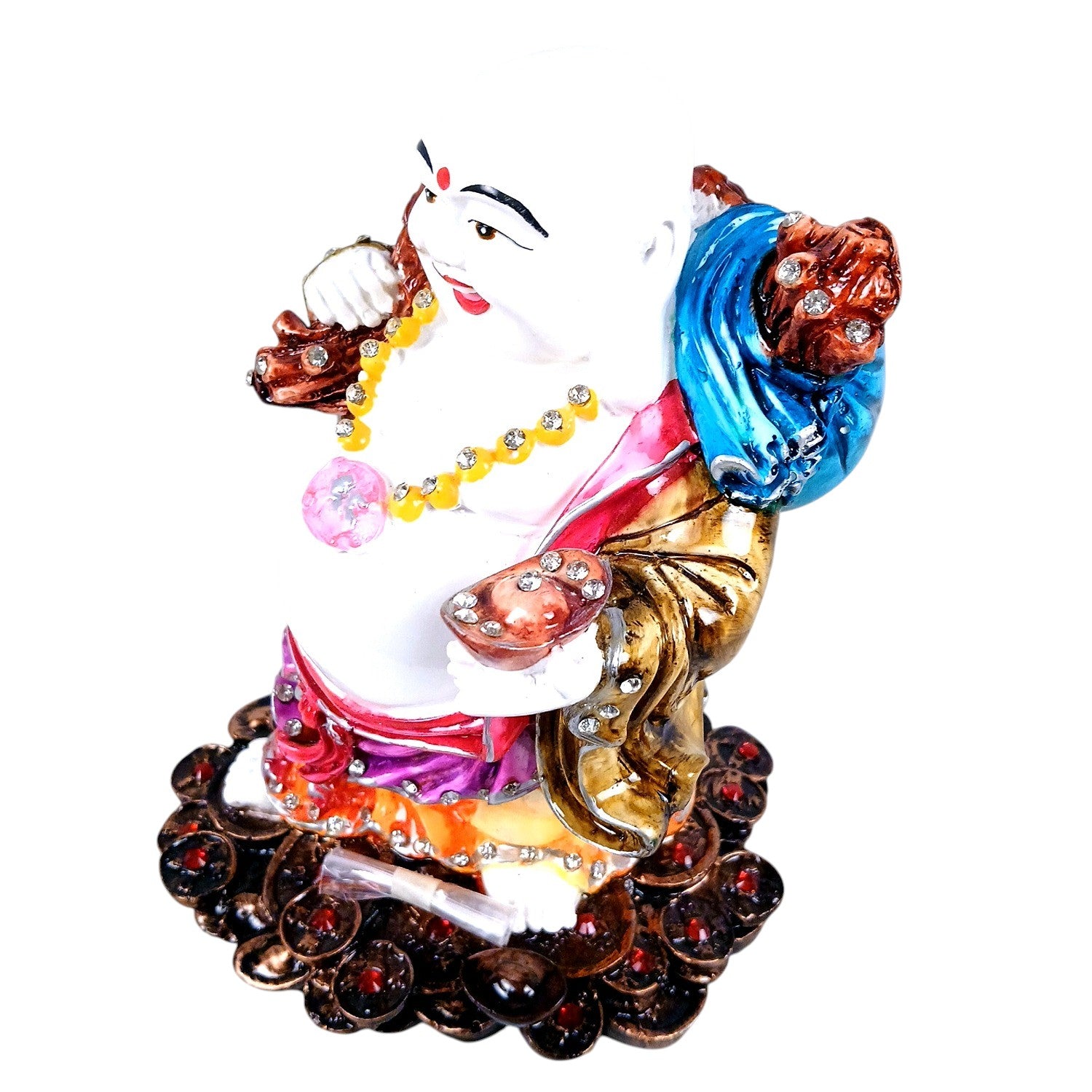 Laughing Buddha Showpiece with Rustic Look | Baby Monk Showpiece - For Home, Table & Office Decor & Gift | Feng Shui Decor - 9 Inch - Apkamart