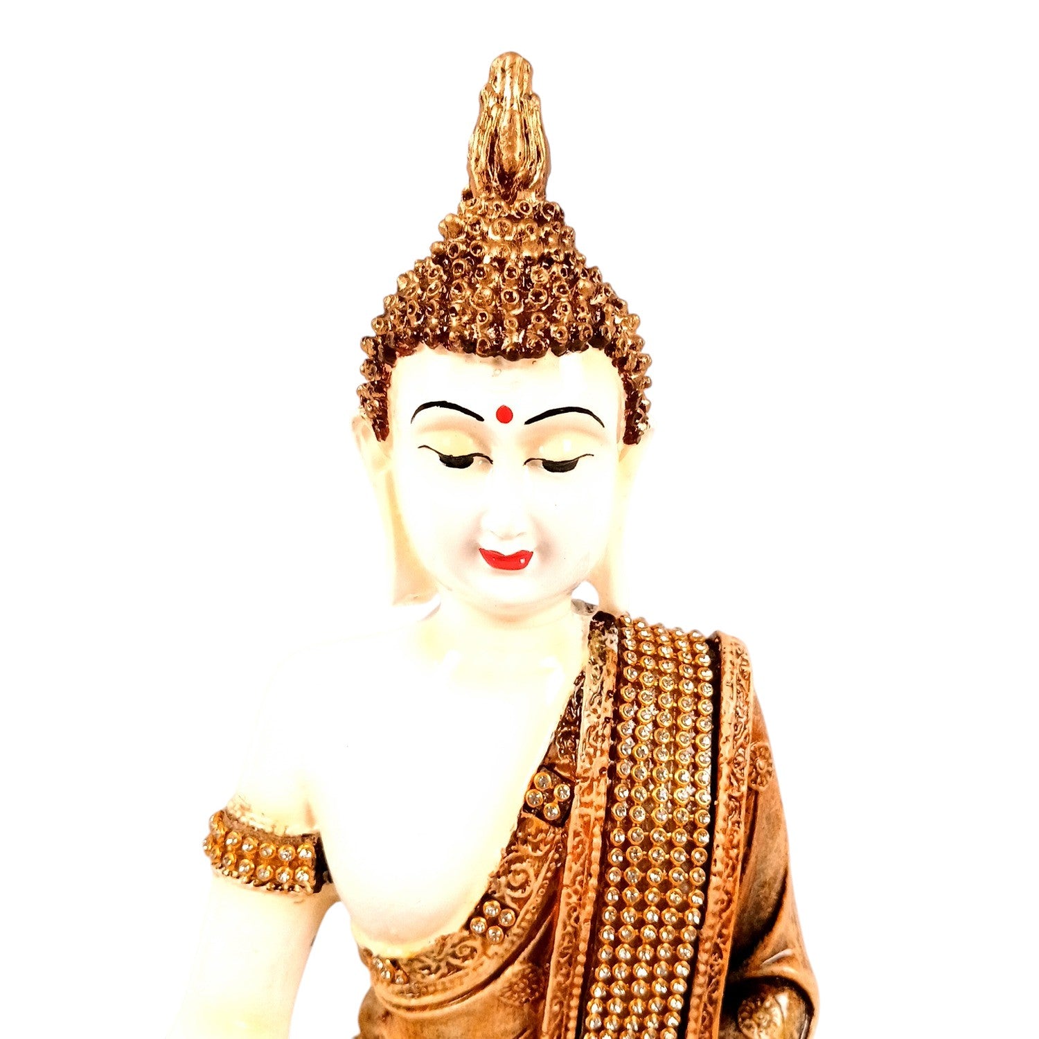Buddha Statue | Lord Gautam Buddha in Meditation Idol Showpiece - For Living room, Home, Table, Shelf, Office Decor & Gift - 10 Inch - Apkamart