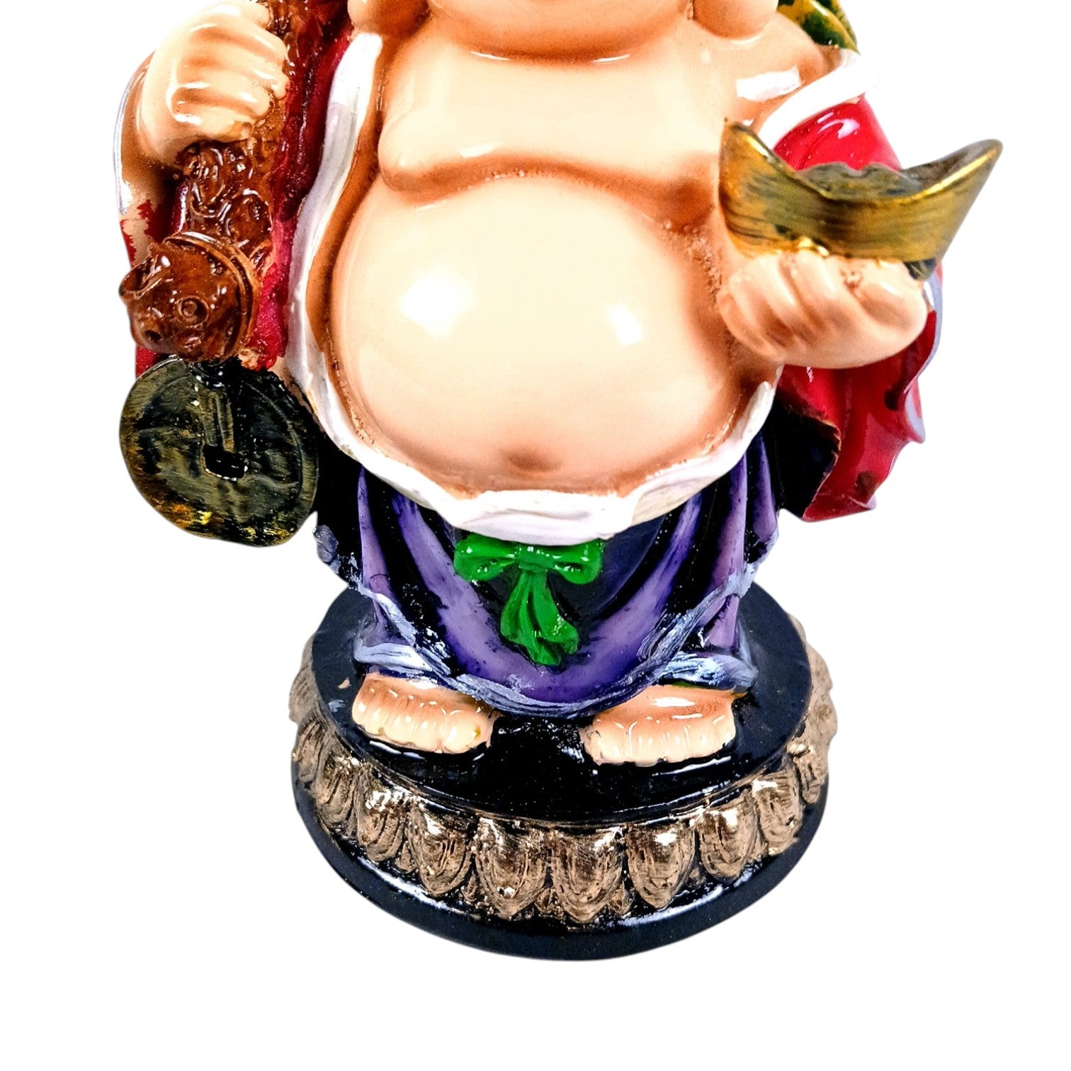  Laughing Buddha Statue with Bowl of happiness | Buddha Showpiece with Money Bag for Wealth | For Good Luck, Home, Table & Office Decor & Gift - Symbol of wealth, good luck & prosperity - 5 Inch - Apkamart