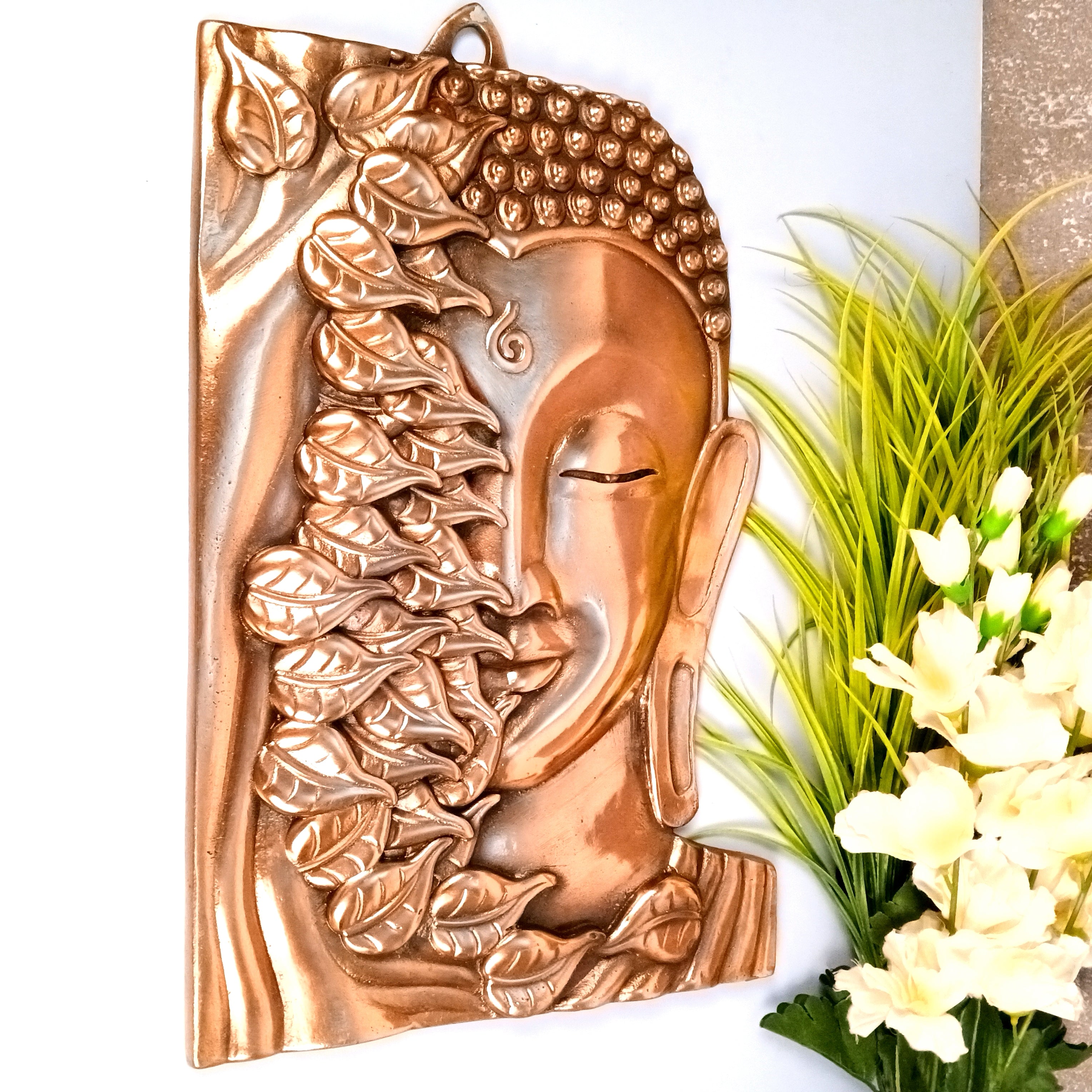 Buddha Wall Hanging Wall Art Showpiece | Handcrafted Home Decor Item | Elegant Buddha Art for Living Room & Bedroom | Ethnic Gift for Diwali & Birthday - 20 Inch - Apkamart