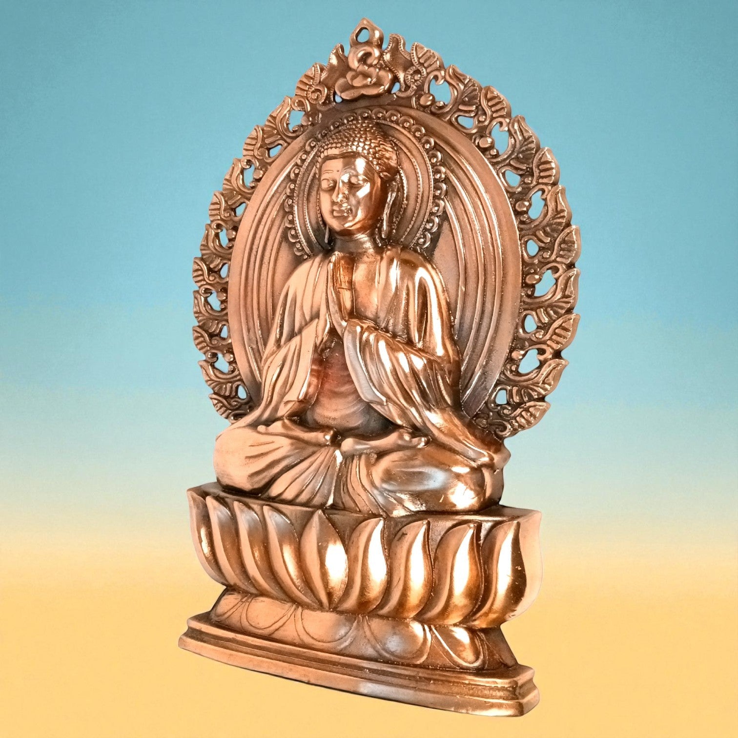 Buddha Wall Hanging | Religious Wall Idol | Antique Finish Decorative Buddha Face for Home, Office & Meditation Space - 23 Inch - Apkamart