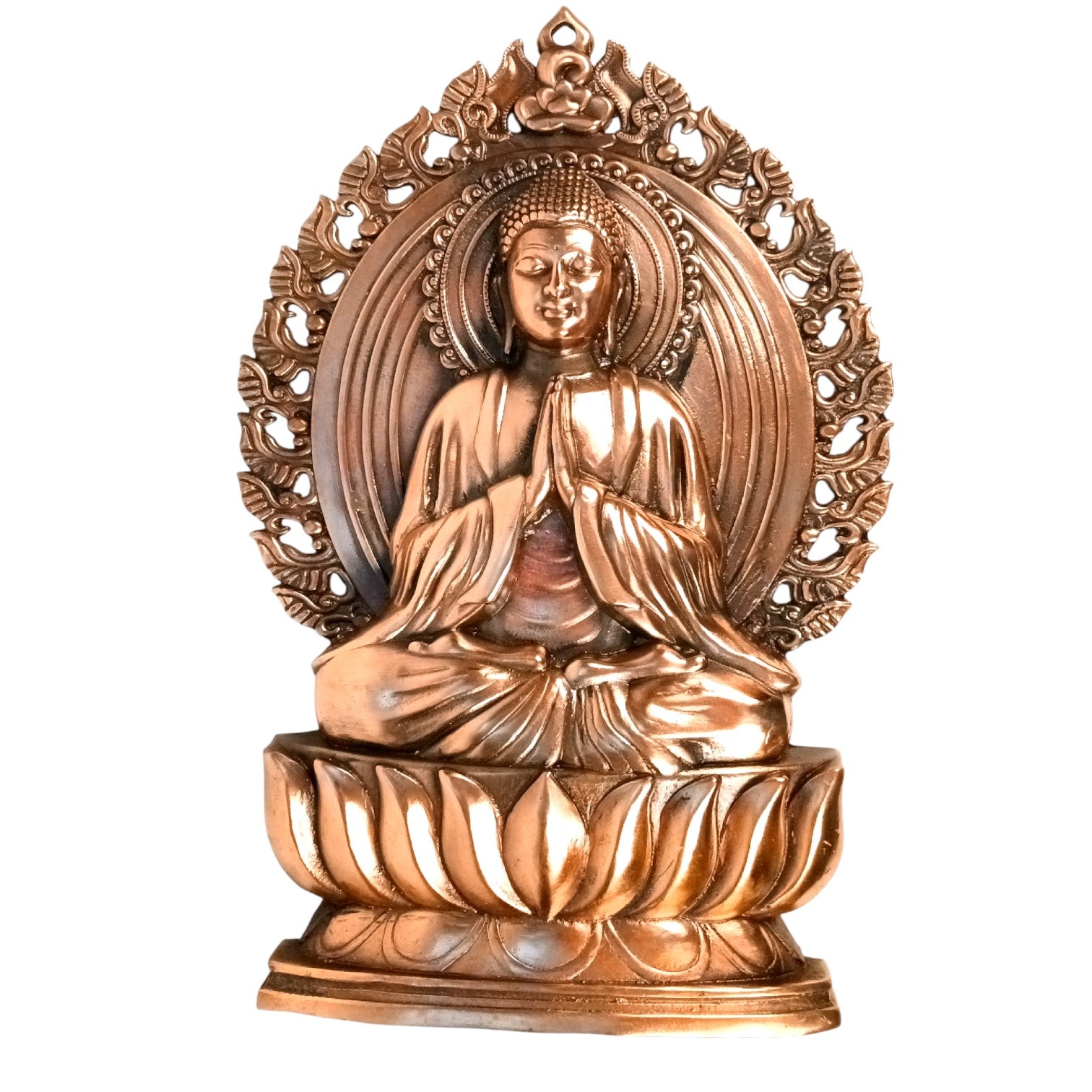 Buddha Wall Hanging | Religious Wall Idol | Antique Finish Decorative Buddha Face for Home, Office & Meditation Space - 23 Inch - Apkamart