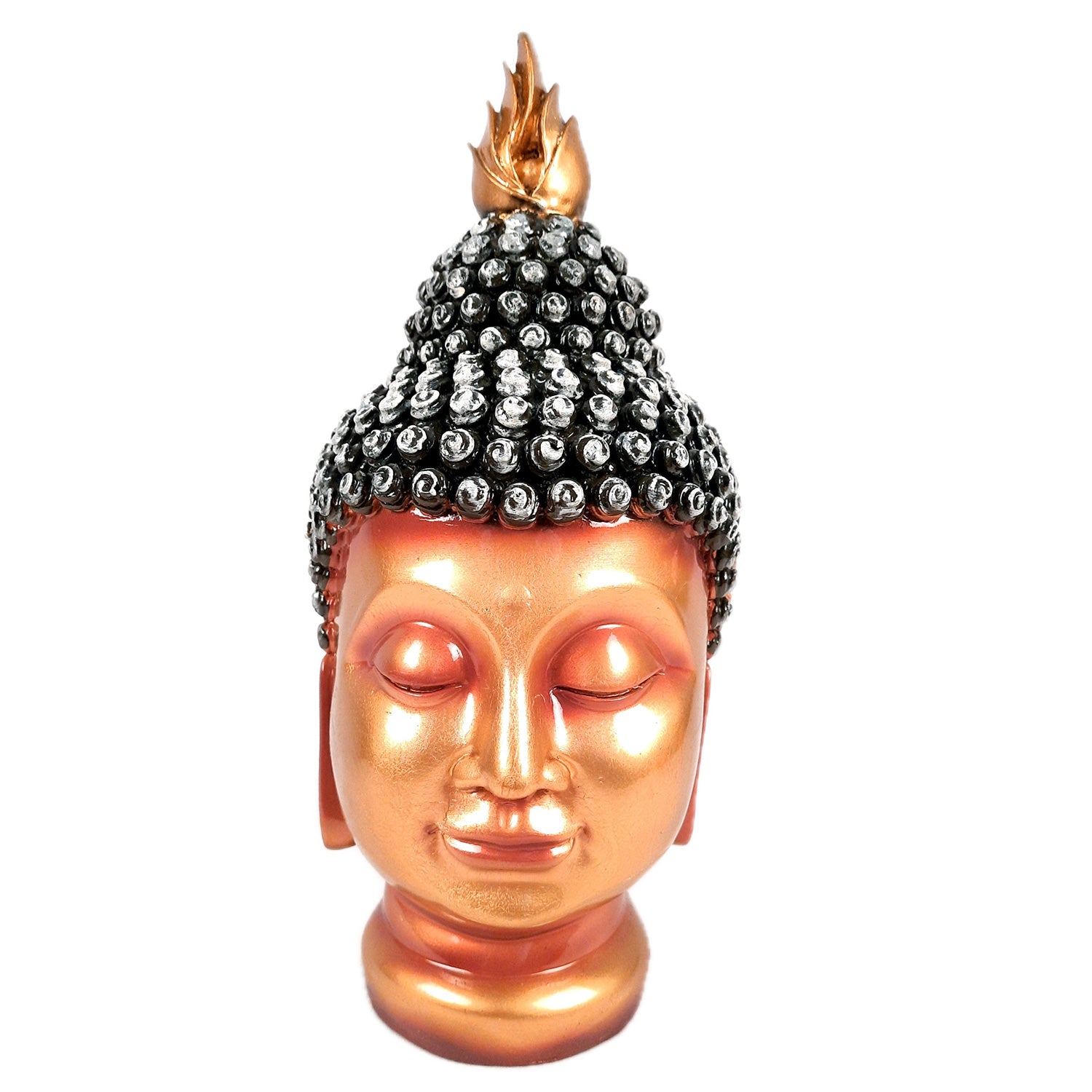 Buddha Head Statue | Lord Gautam Buddha Face Idol Showpiece - for Living Room, Home, Table, Office Decor & Gift - 11 Inch - Apkamart