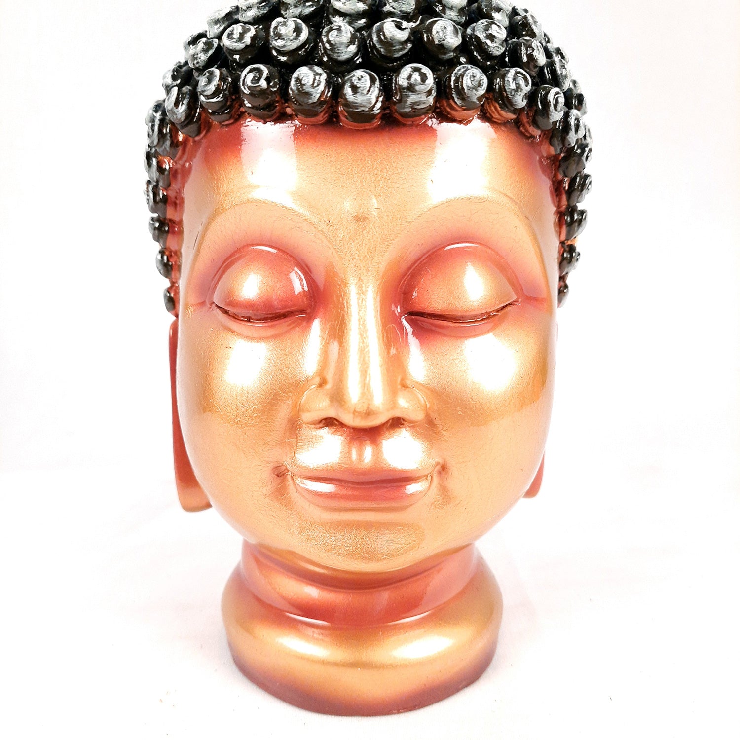 Buddha Head Statue | Lord Gautam Buddha Face Idol Showpiece - for Living Room, Home, Table, Office Decor & Gift - 11 Inch - Apkamart